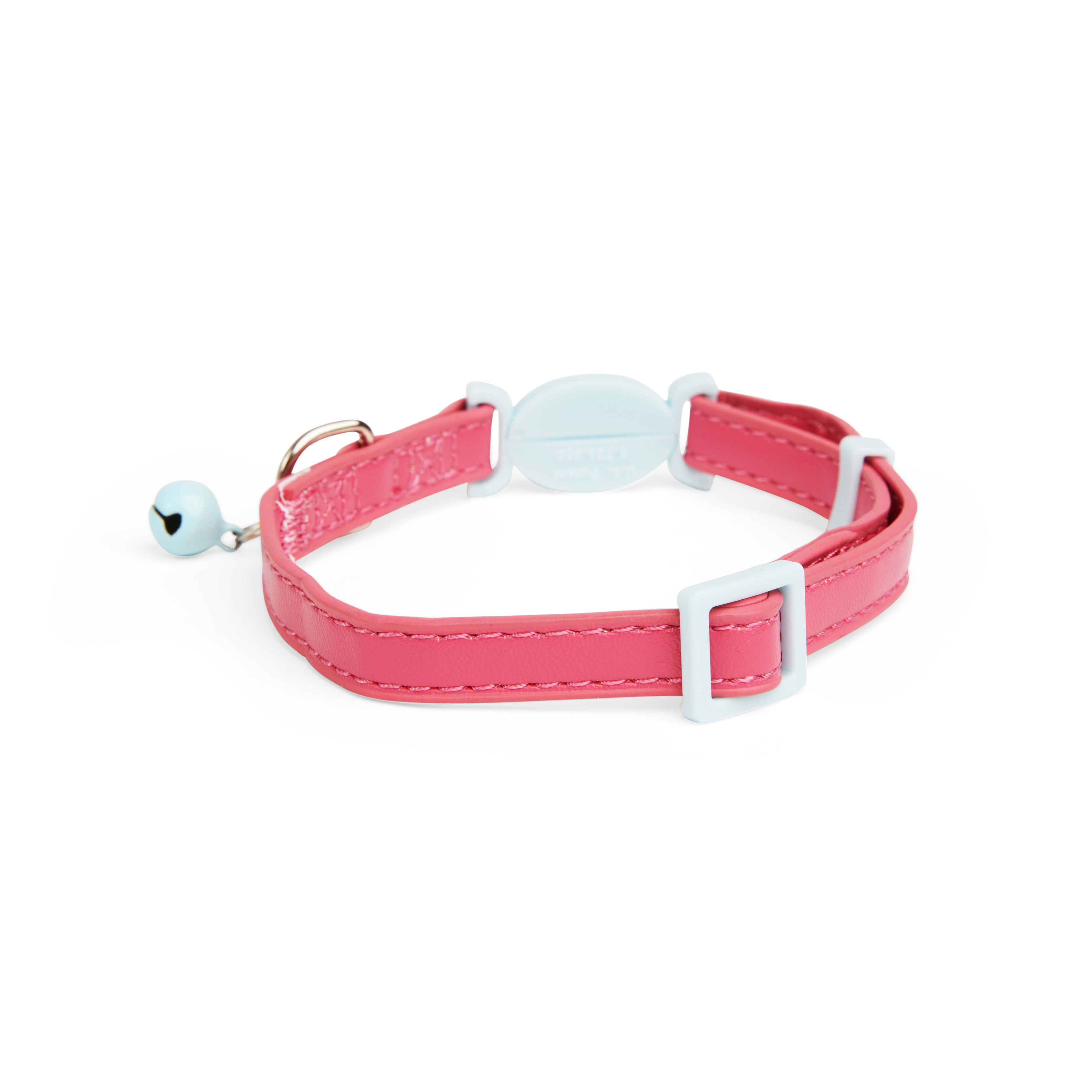 YOULY Adjustable Colorblock Cat Collar with Bell Buckle