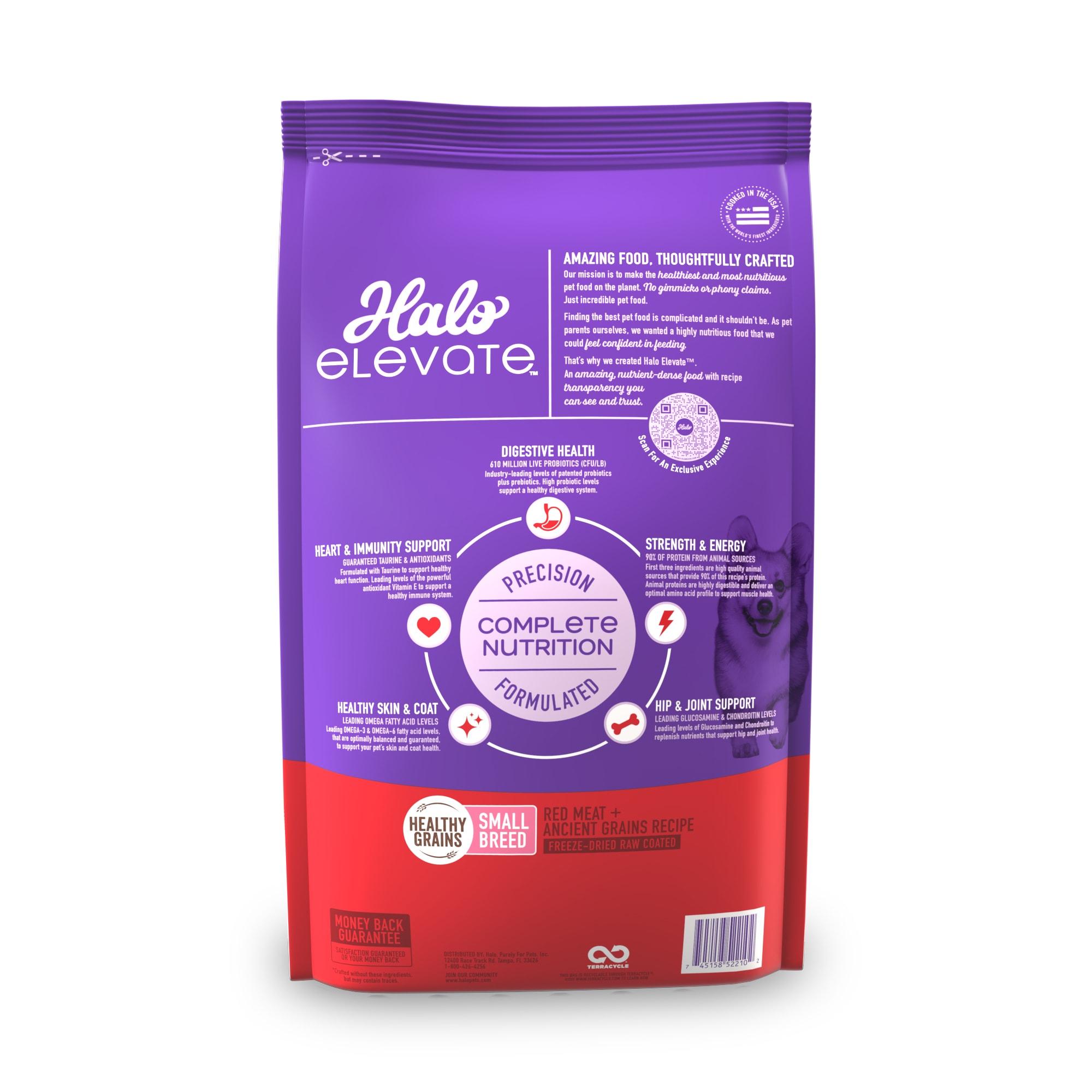 Halo Elevate Dog Healthy Grains Small Breed Red Meat Recipe Dry