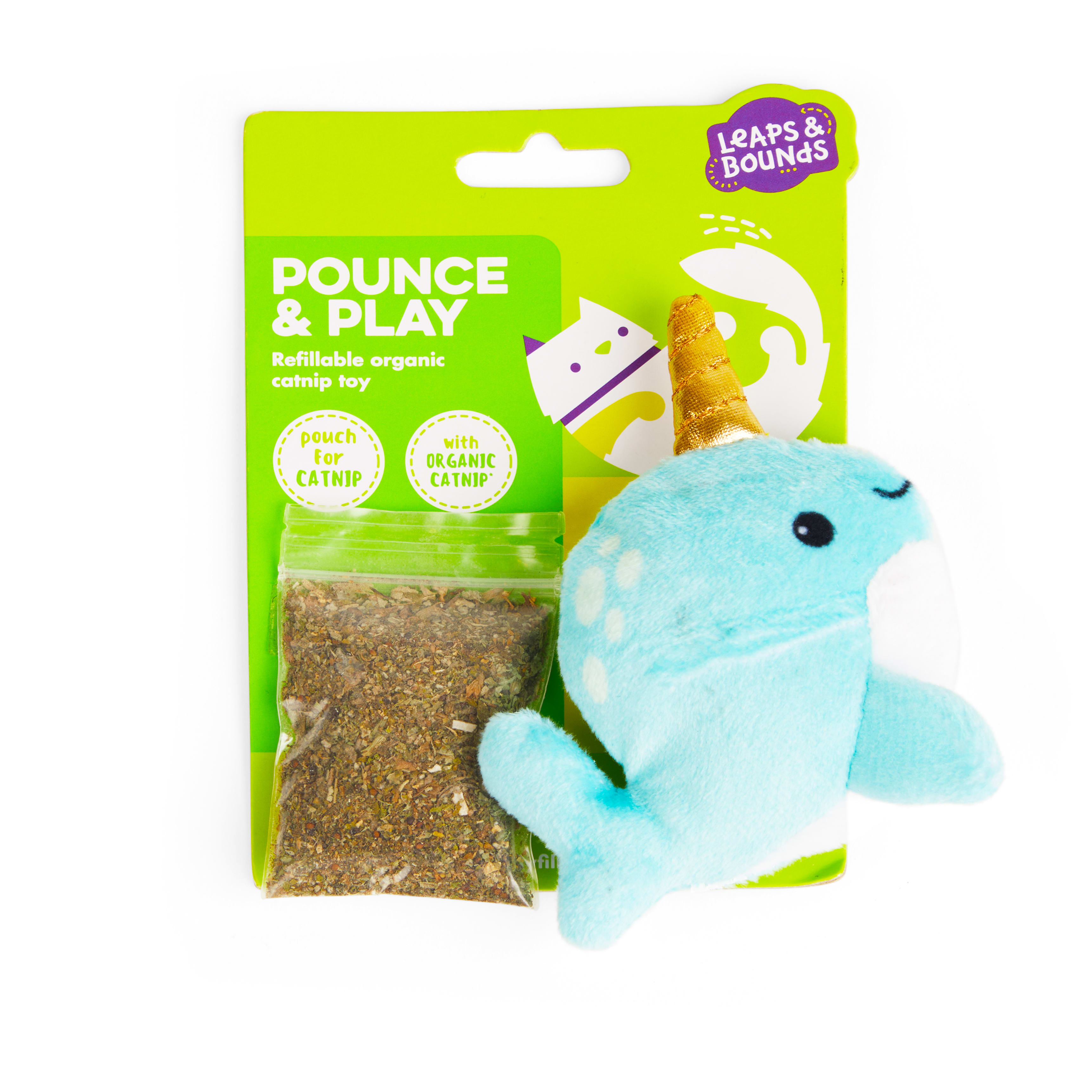 Leaps & Bounds Narwhal Catnip Refill Cat Toy Petco