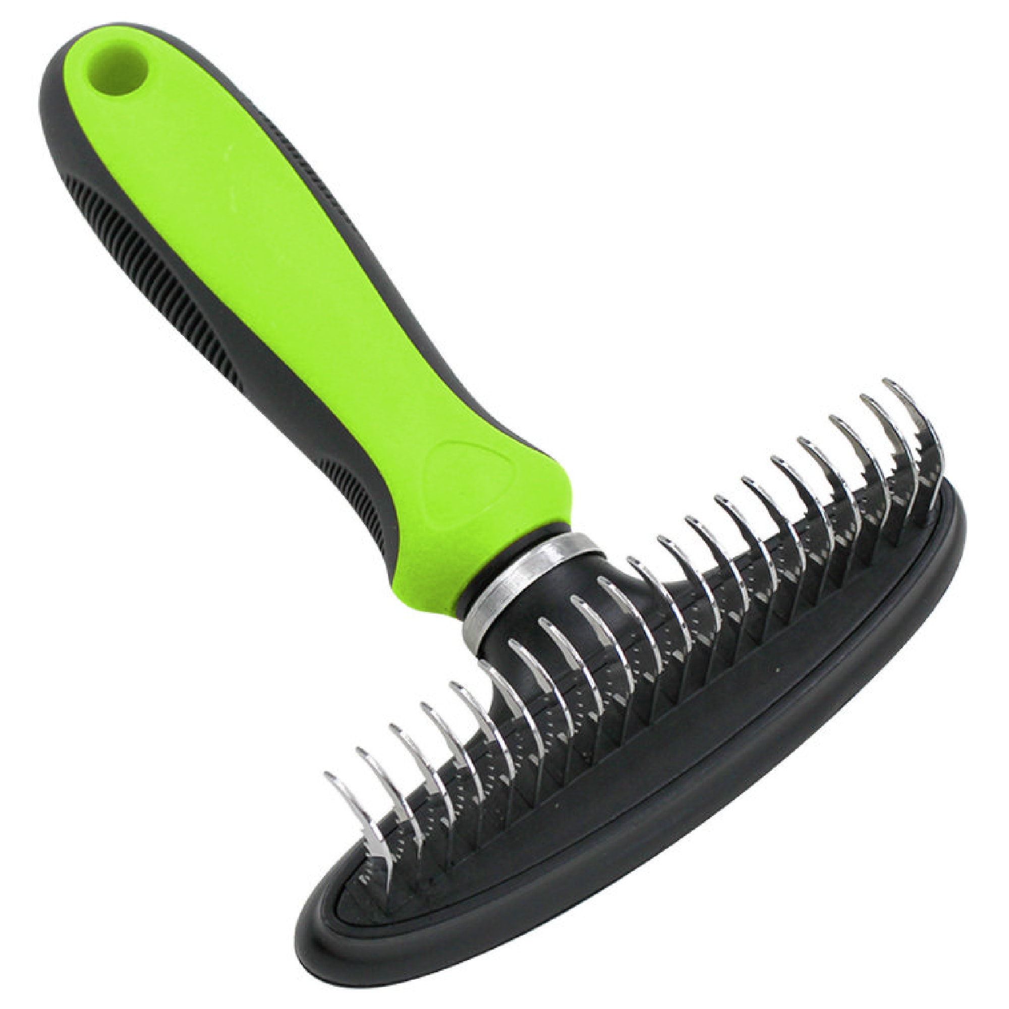 Pet Life Flex Series Green Undercoat Dematter Grooming Pet Rake Petco
