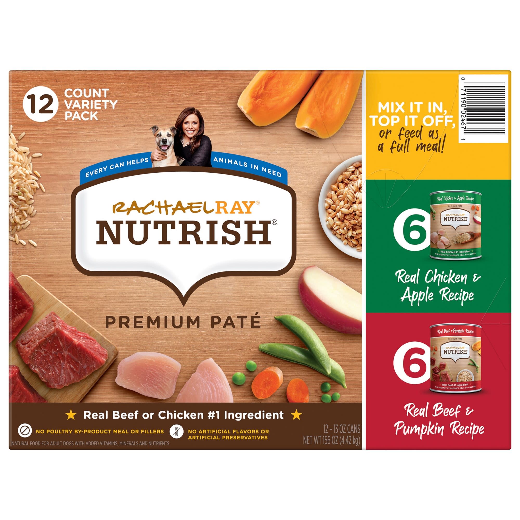 Rachael Ray Nutrish Chicken & Beef Premium Wet Dog Food Variety Pack ...