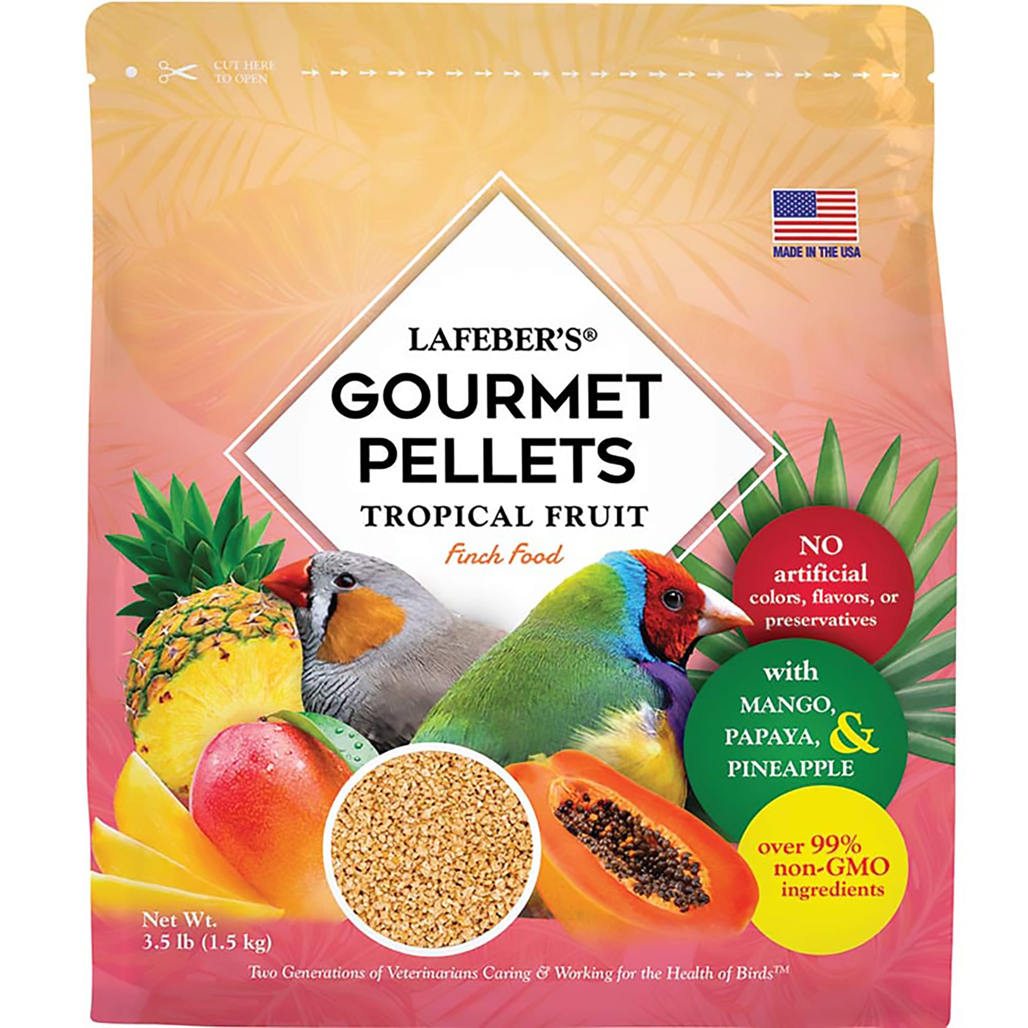 Lafebers Tropical Fruit Pellets Finch Dry Food, 3.5 lbs.