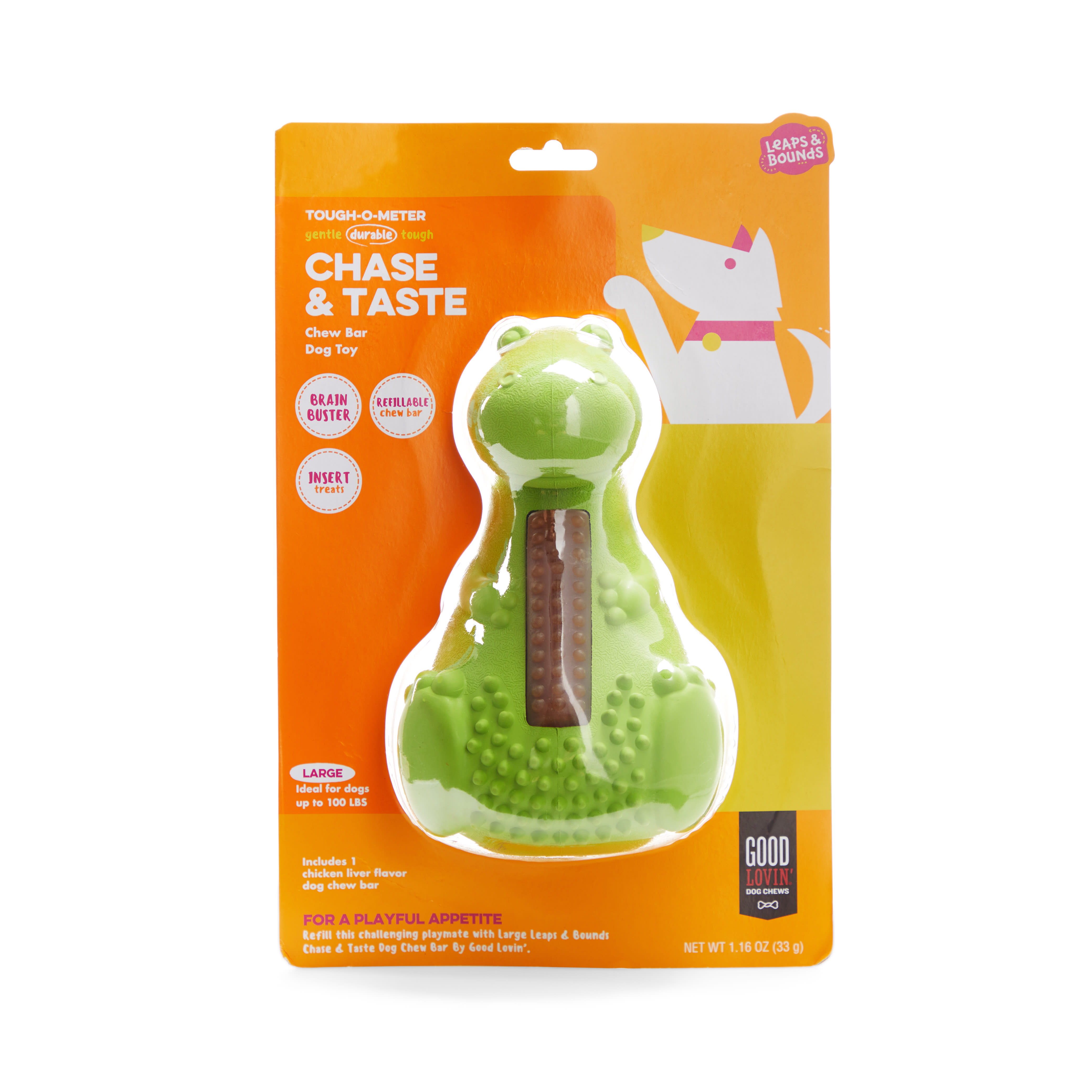 Leaps & Bounds Wobble Dino Treat Dog Toy, Small