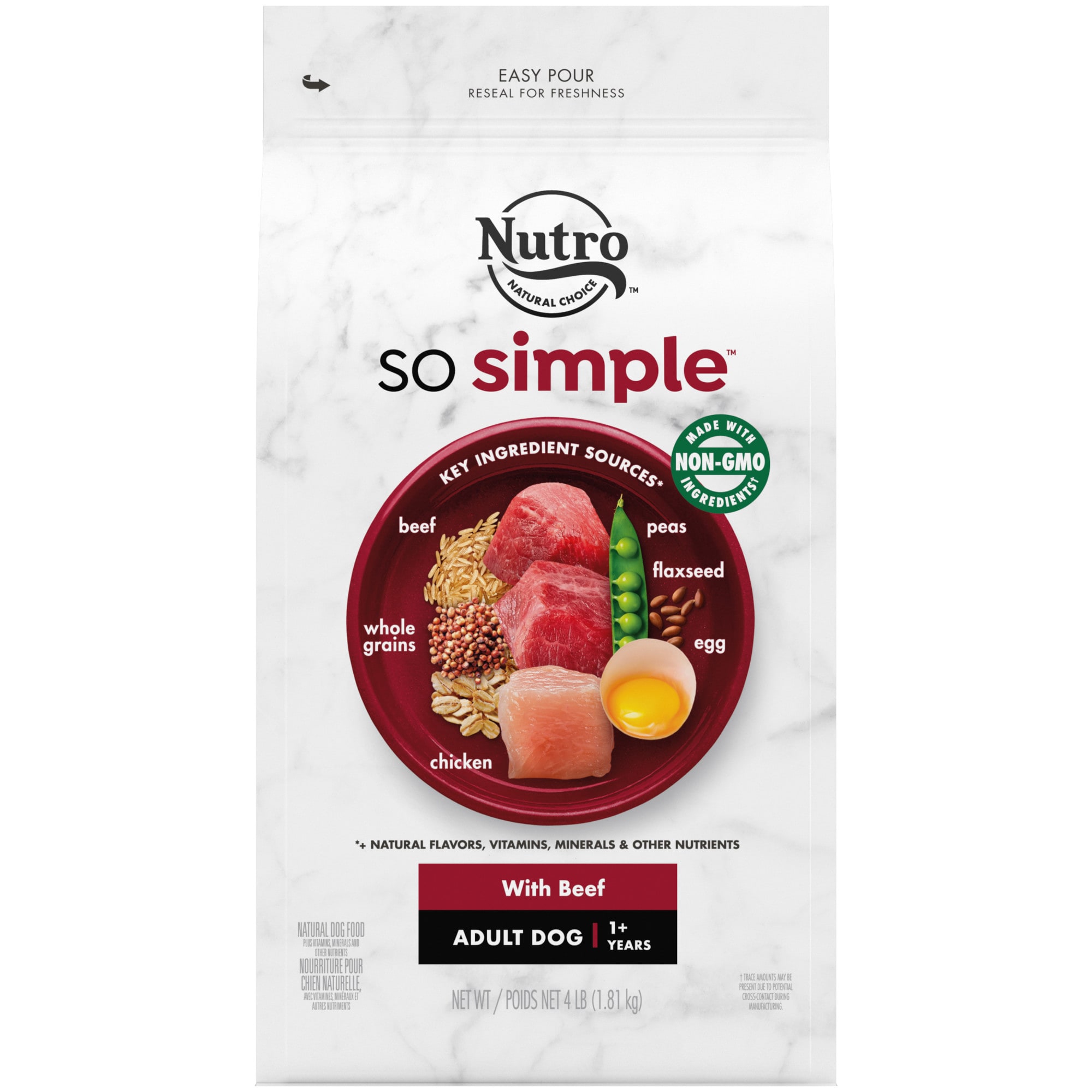 UPC 079105130028 product image for Nutro So Simple With Beef Recipe Adult Dry Dog Food, 4 lbs. | upcitemdb.com