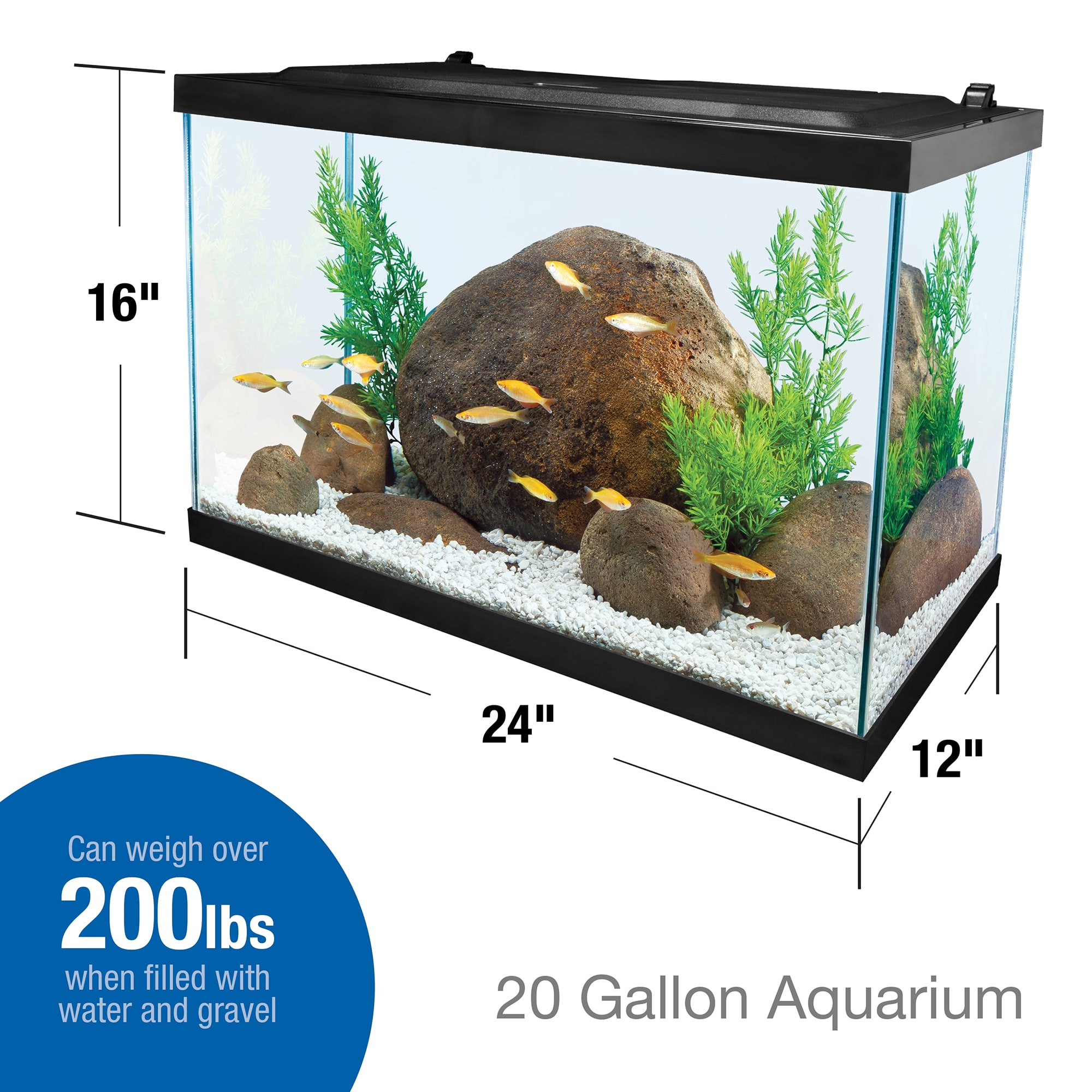 Tetra Open Glass 5 Gallon Rectangular Fish Aquarium Tank