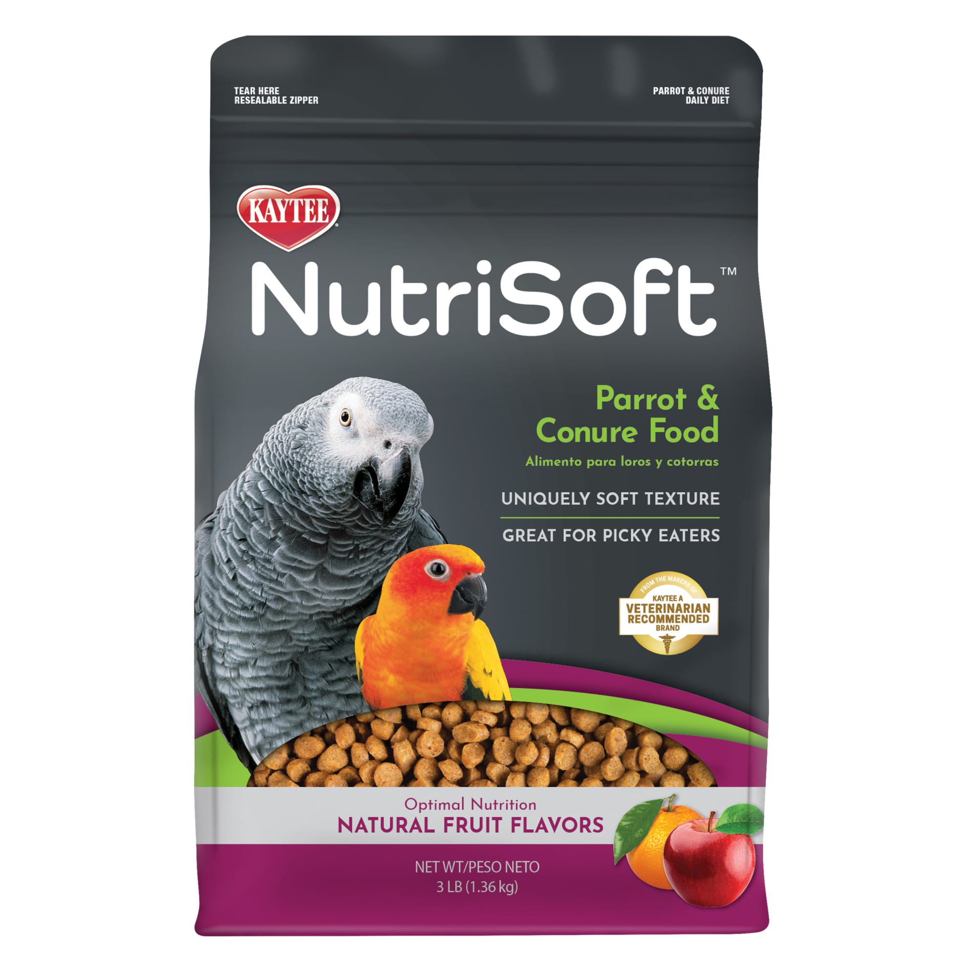 Kaytee NutriSoft Conure Parrot Food 3 lbs Chewy Pellets