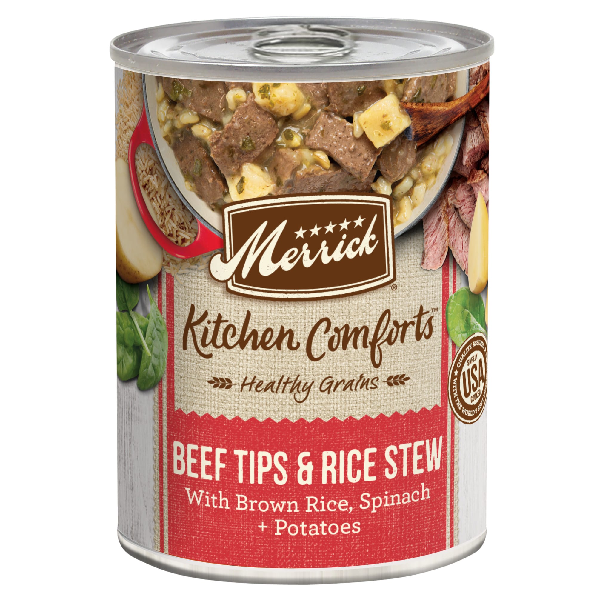 Merrick Healthy Grains Kitchen Comforts Beef Tips and Rice Stew