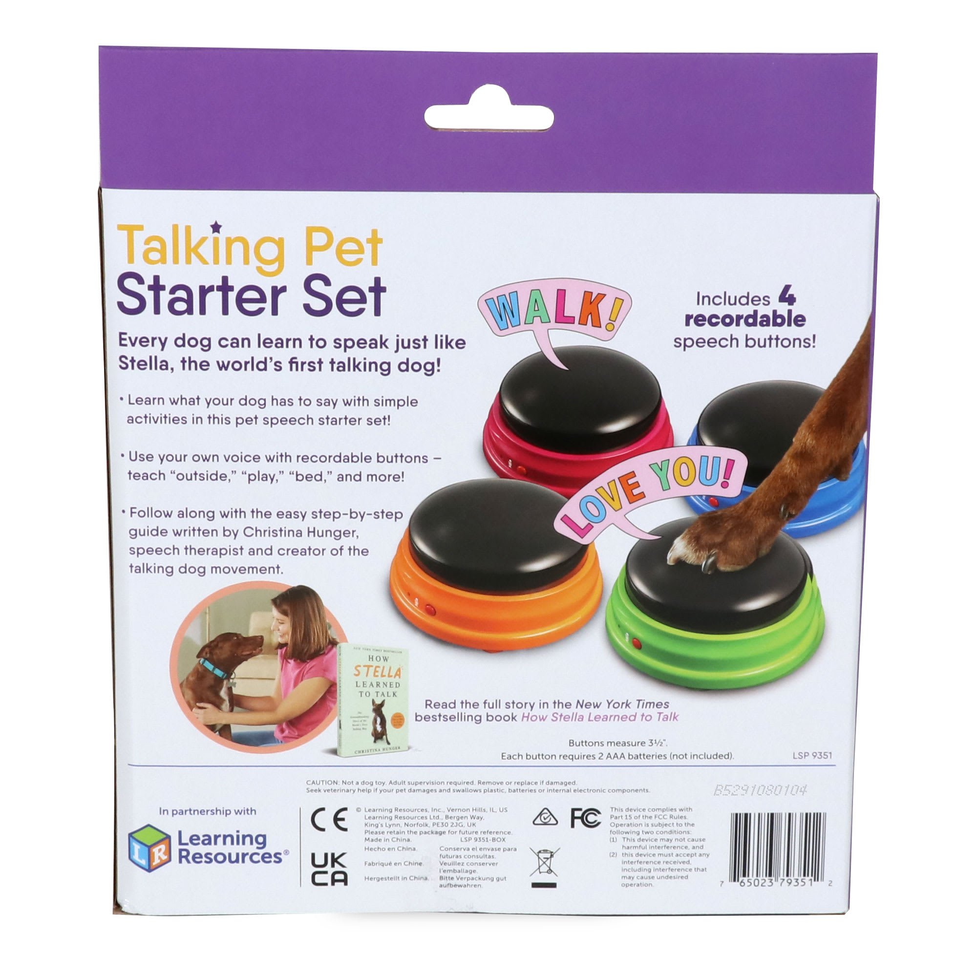 HUNGER FOR WORDS Talking Pet Starter Set Dog Toy, 4-pack 