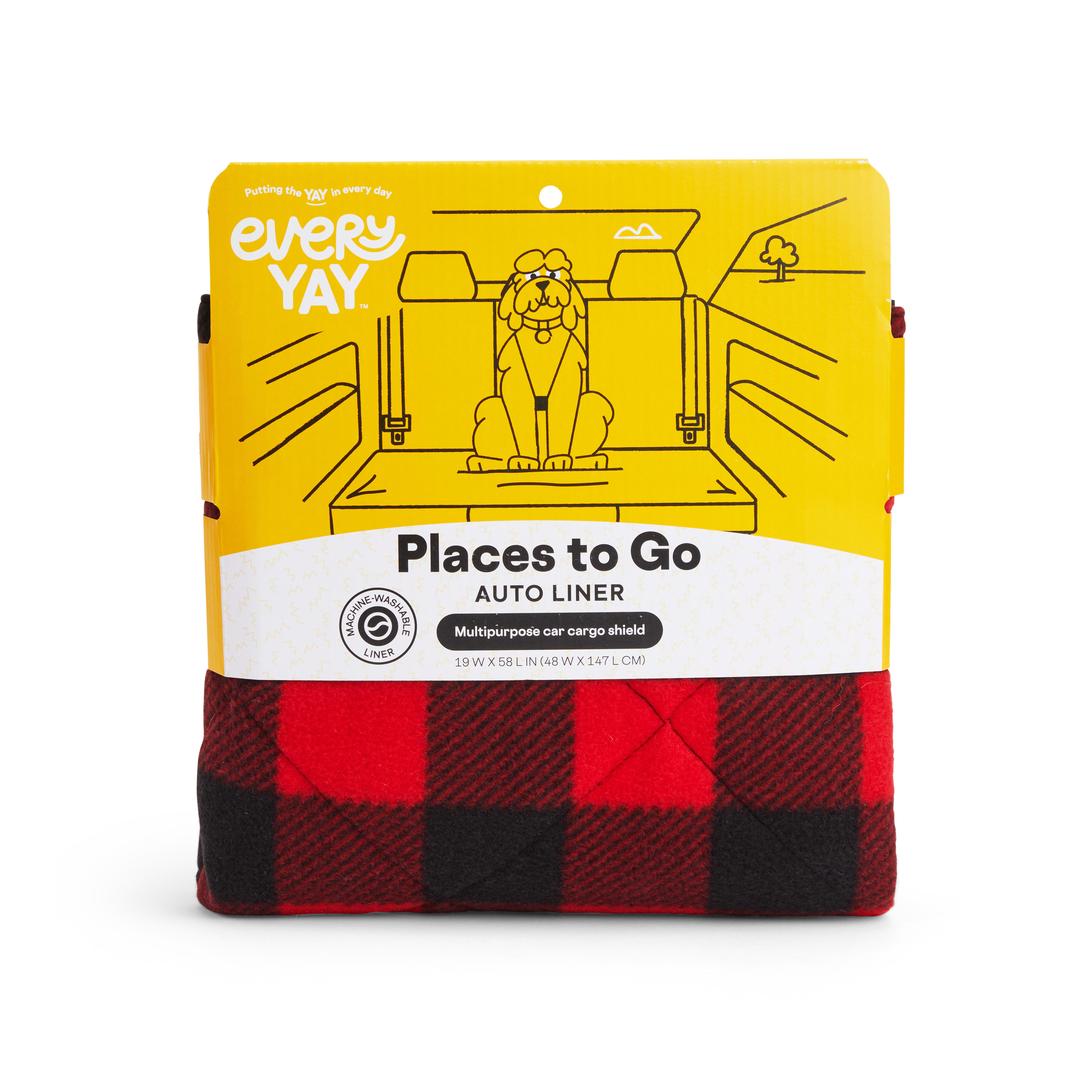 EveryYay Red Plaid WaterResistant Dog Car Seat Liner