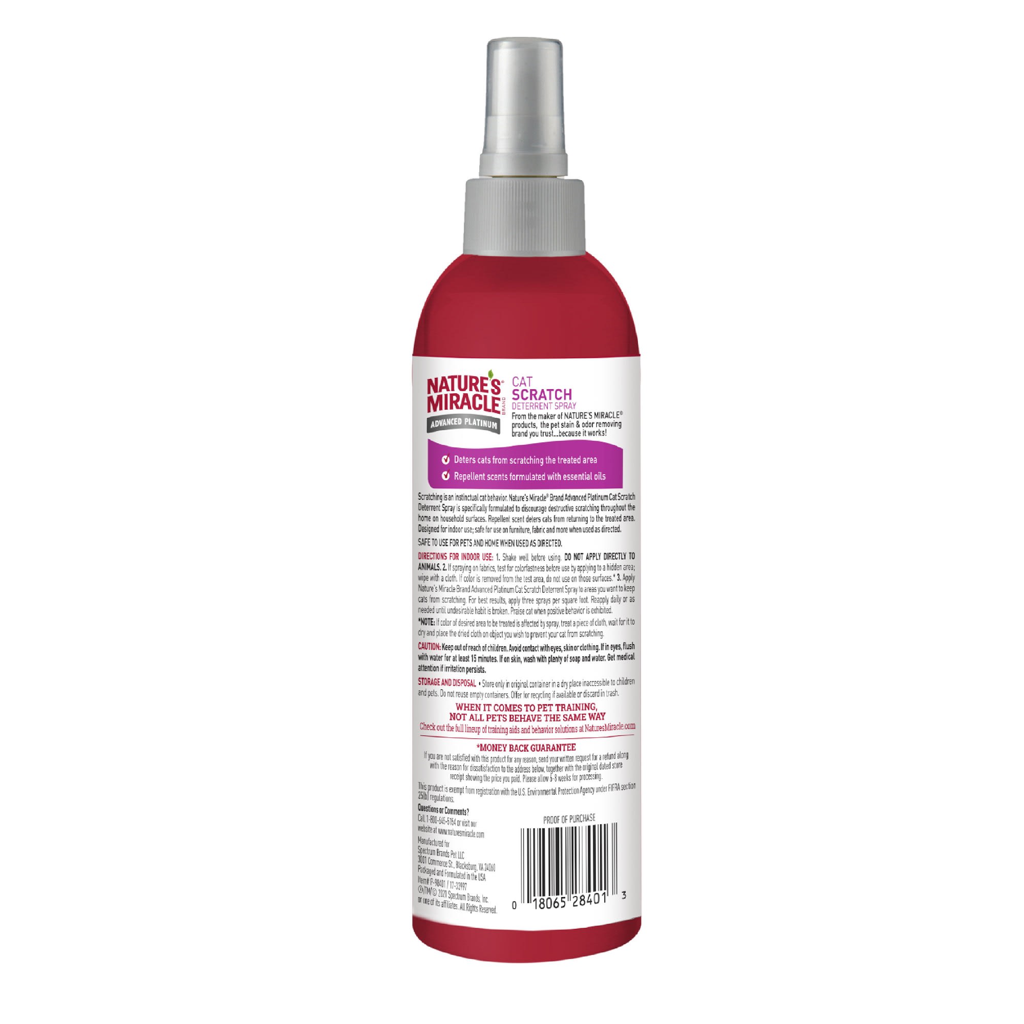 Nature s Miracle 8 oz Advanced Platinum Cat Scratch Deterrent Spray