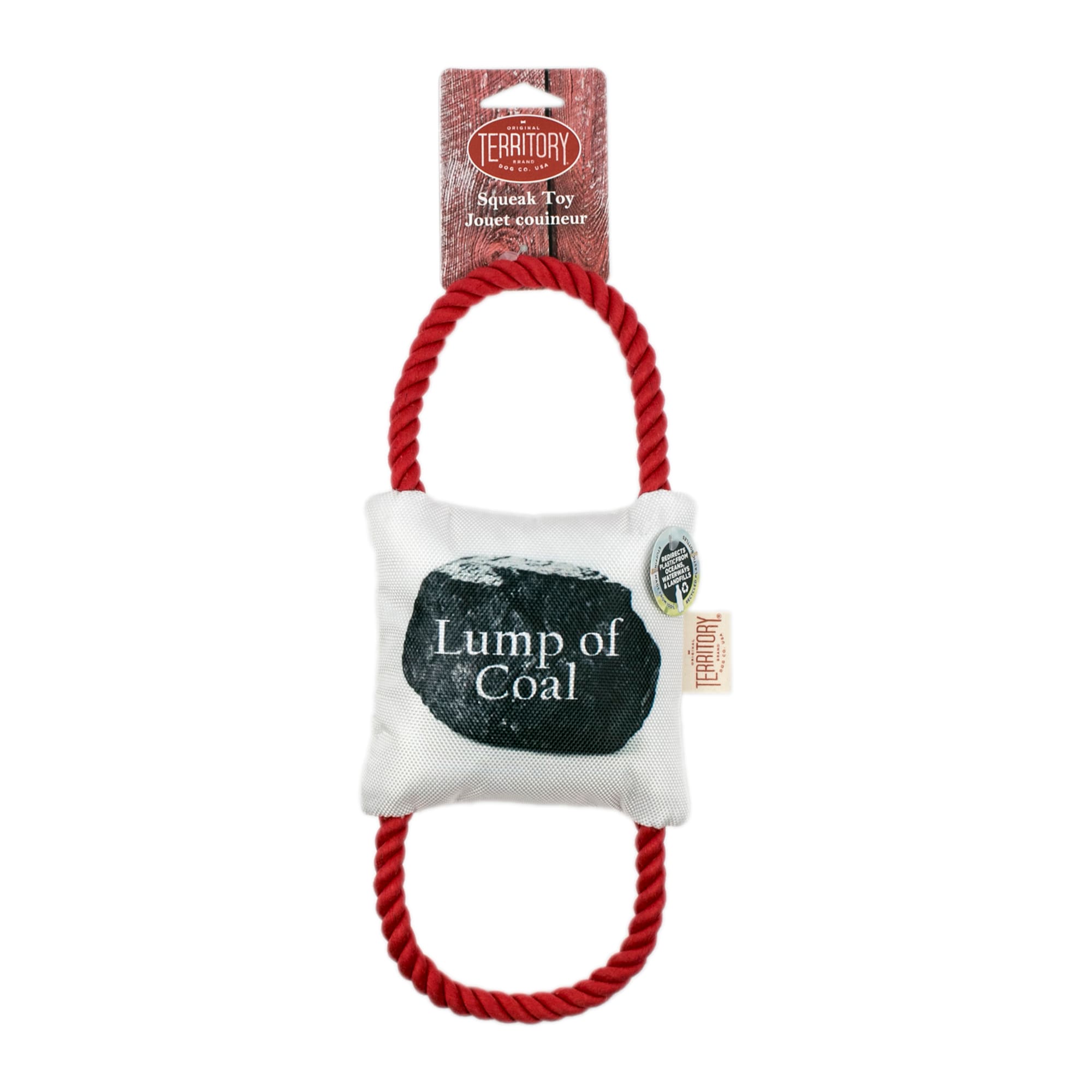Territory Holiday Coal 2Way Tug Dog Toy, Medium Petco