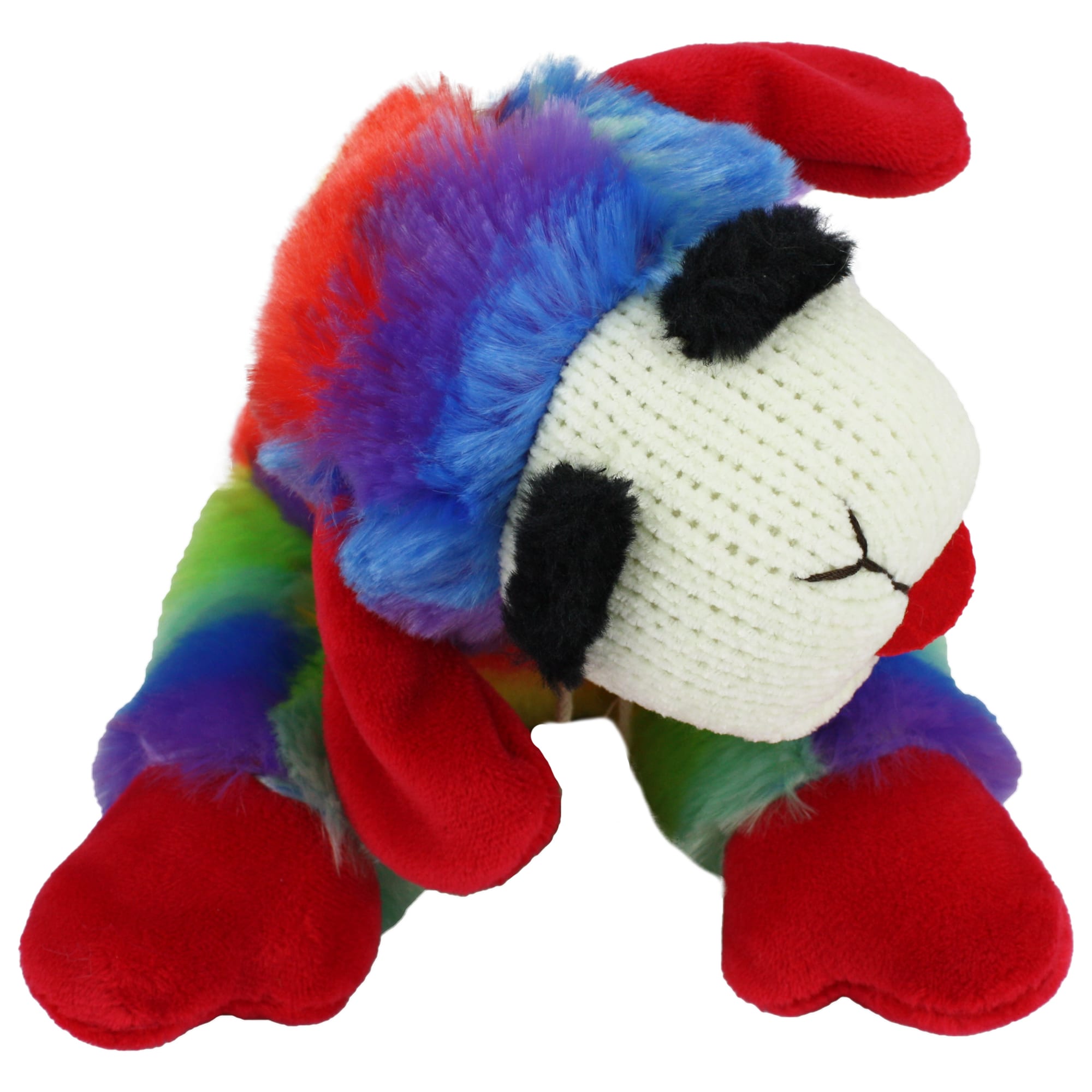 Multipet International Rainbow Lamb Chop Plush Dog Toy, Medium Petco