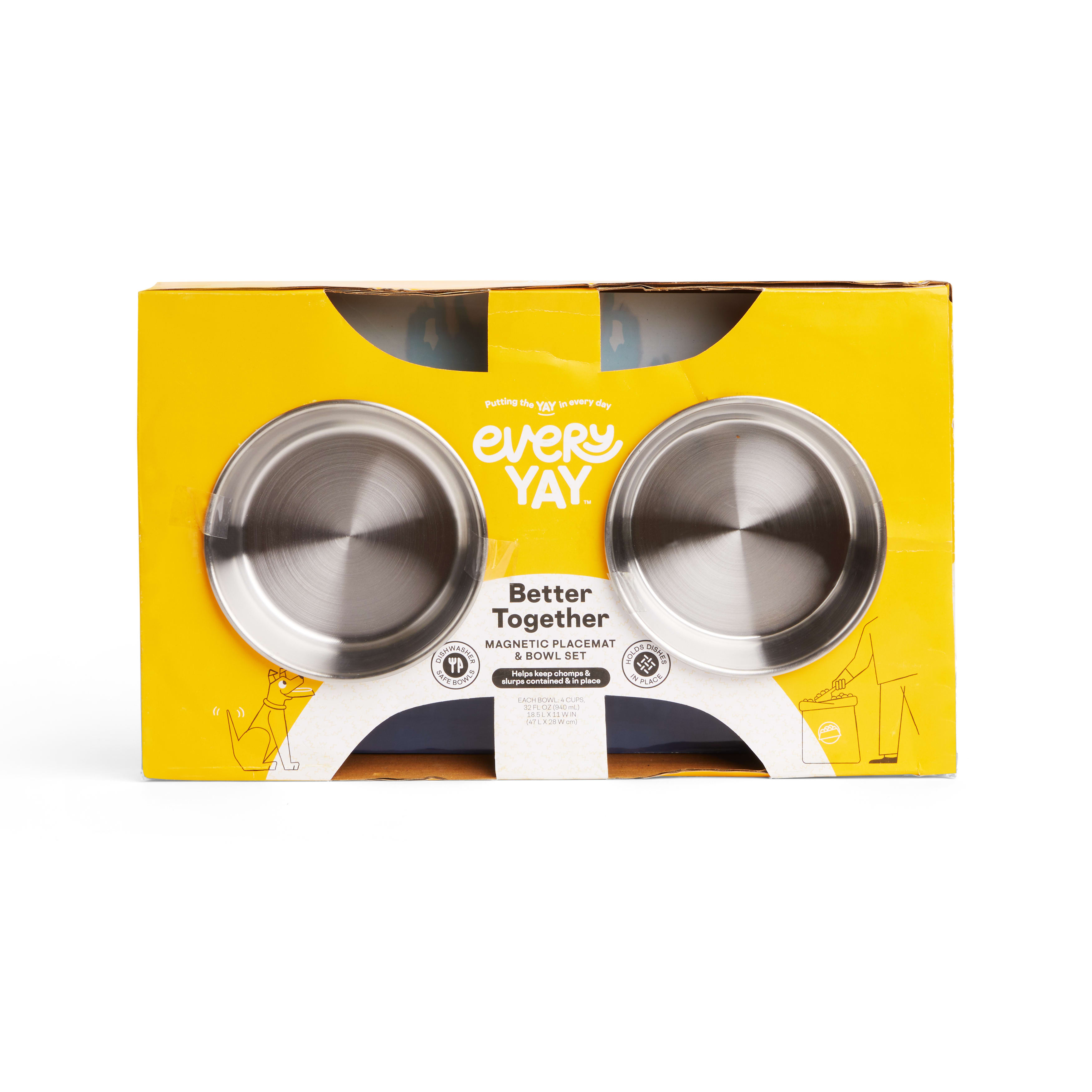 EveryYay Take It Slow White Slow Feeder Dog Bowl, 1.6 Cups