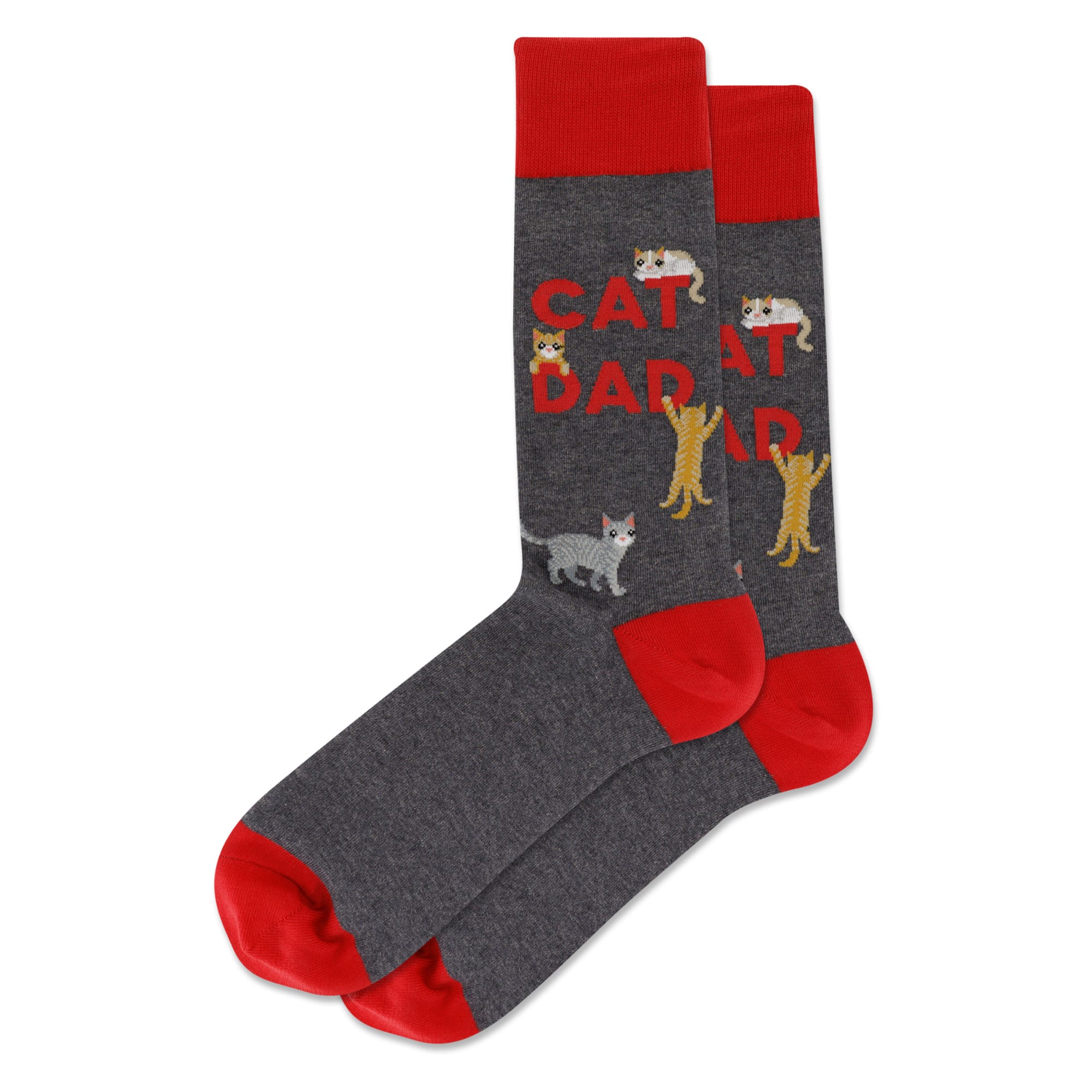 HOTSOX Men's Cat Dad Crew Socks