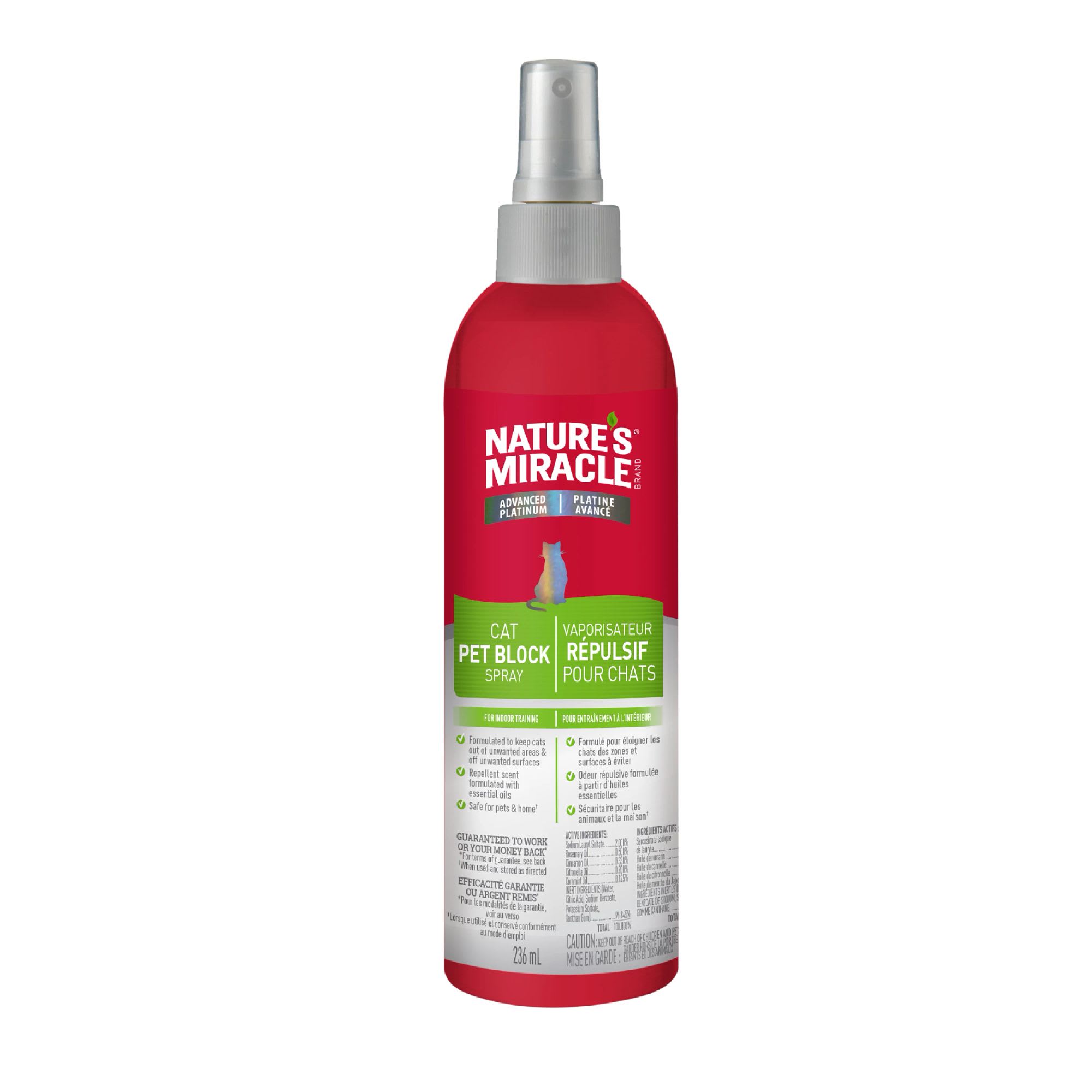 Nature's Miracle Advanced Platinum Cat Pet Block Repellent Spray, 8 fl