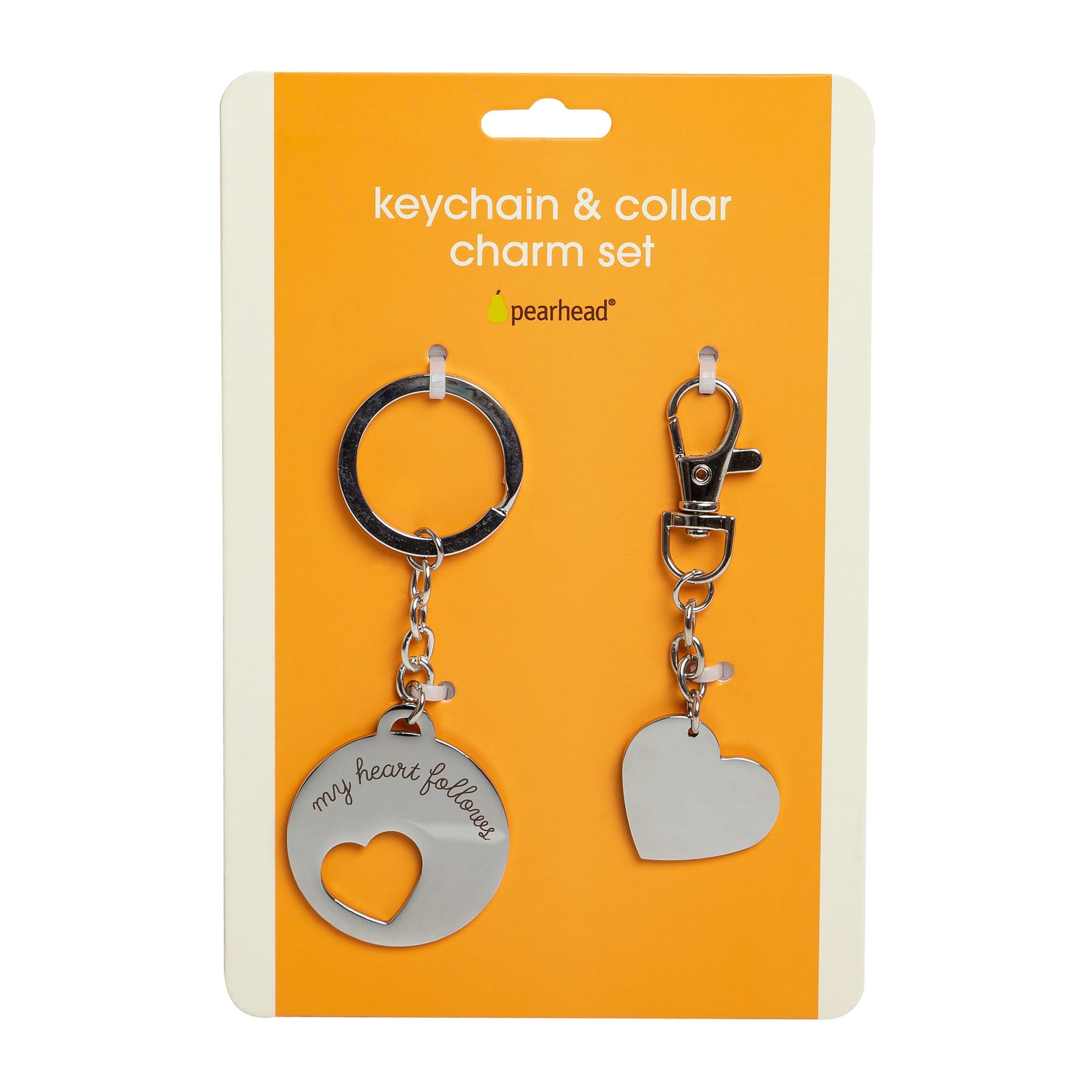 Pearhead Metal Keychain and Dog Collar Charm Set