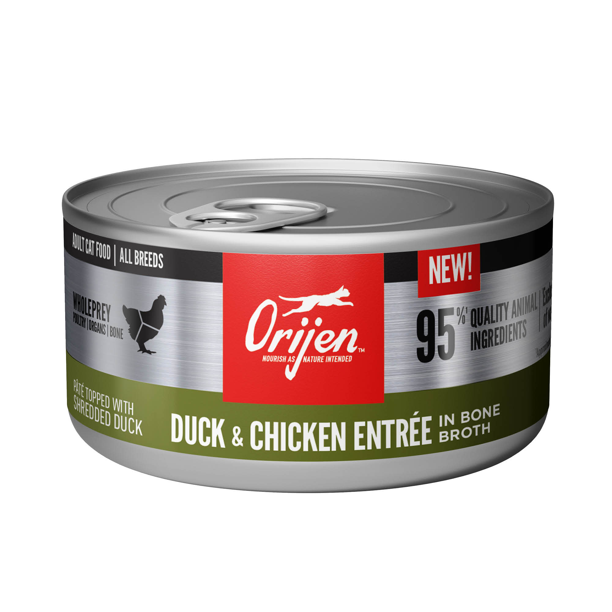 ORIJEN Duck + Chicken Entree in Bone Broth Wet Cat Food, 3 oz., Case of