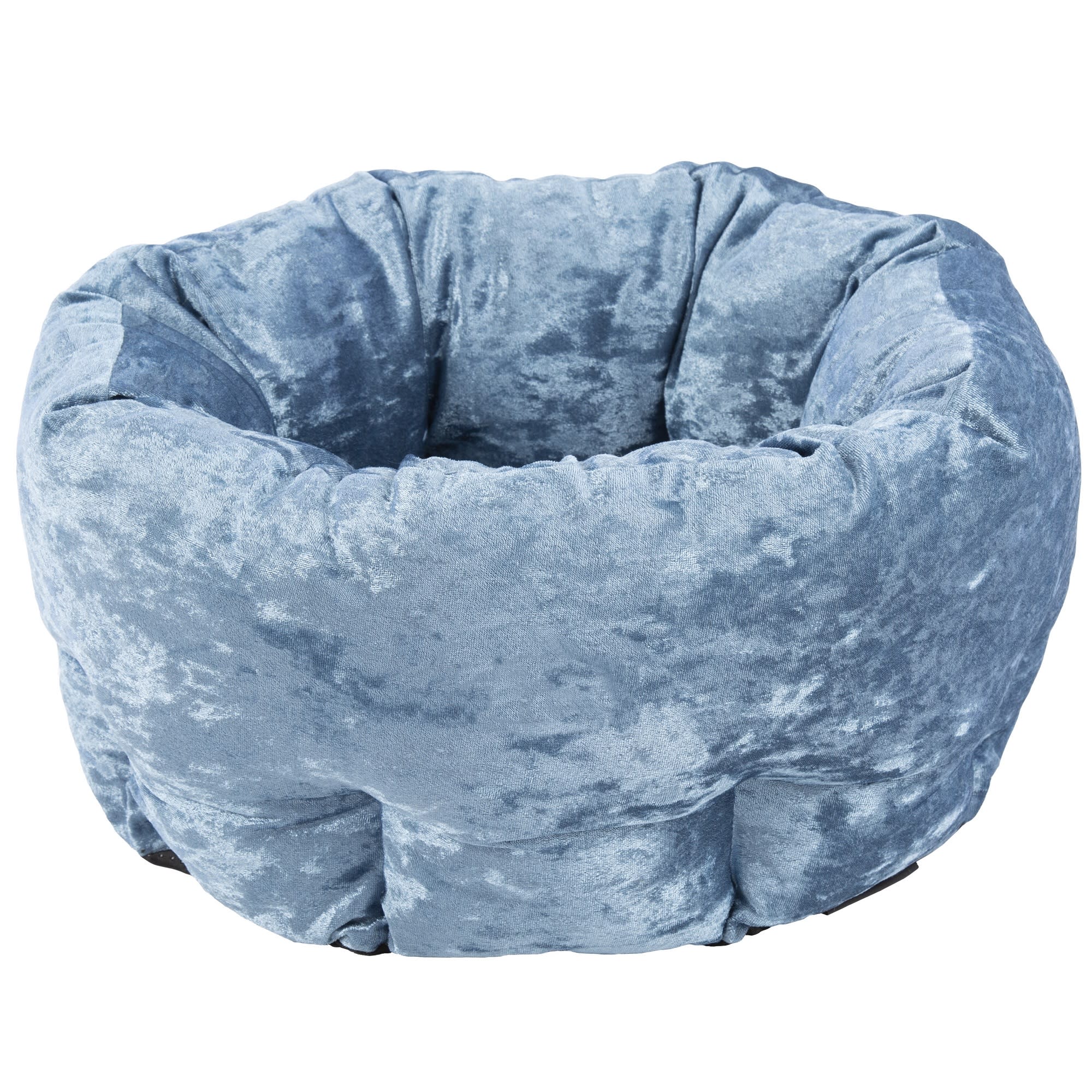 SCRUFFS Blue Velvet Donut Dog Bed, 47