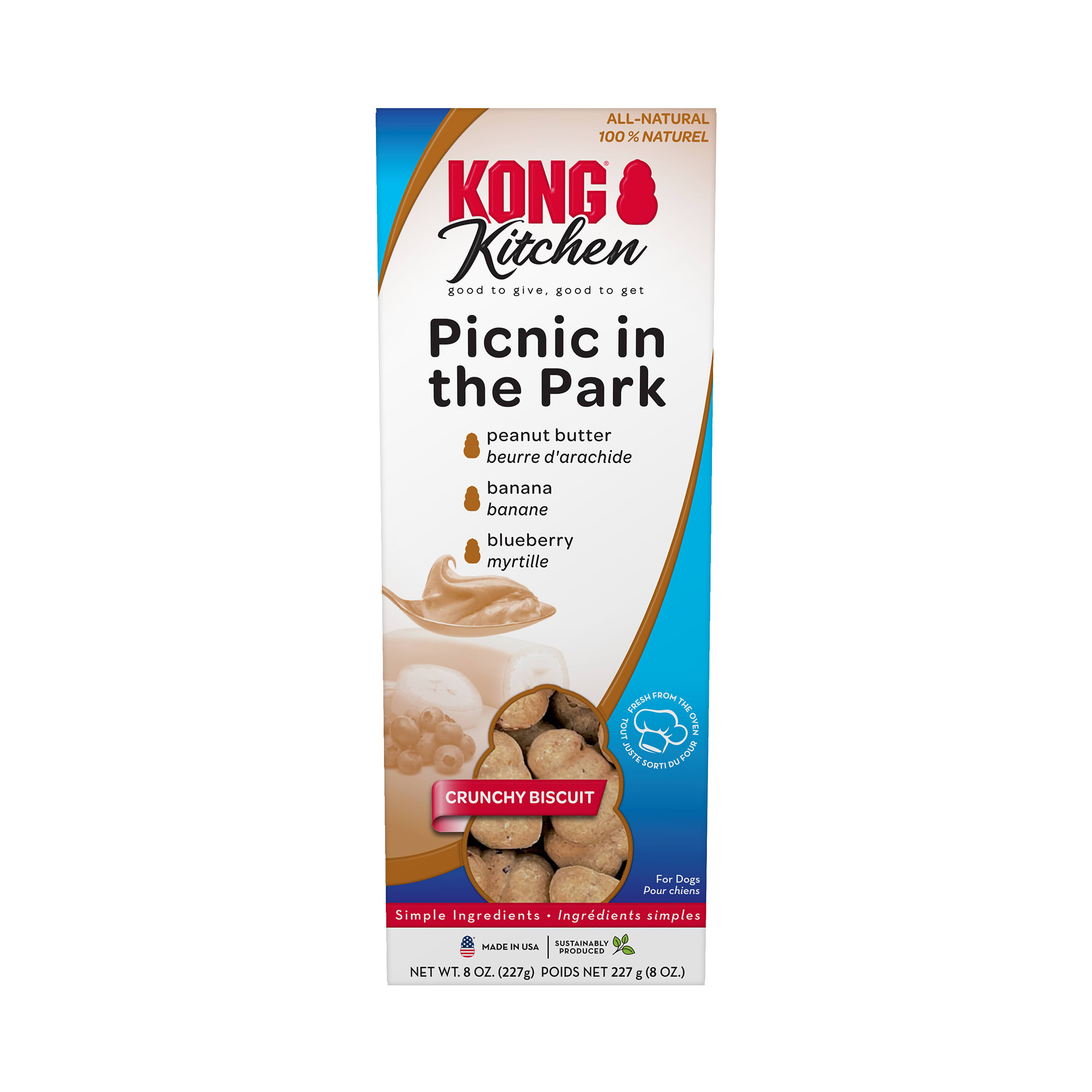 KONG Kitchen Peanut Butter Crunchy Biscuit Picnic in the Park Dog Treat