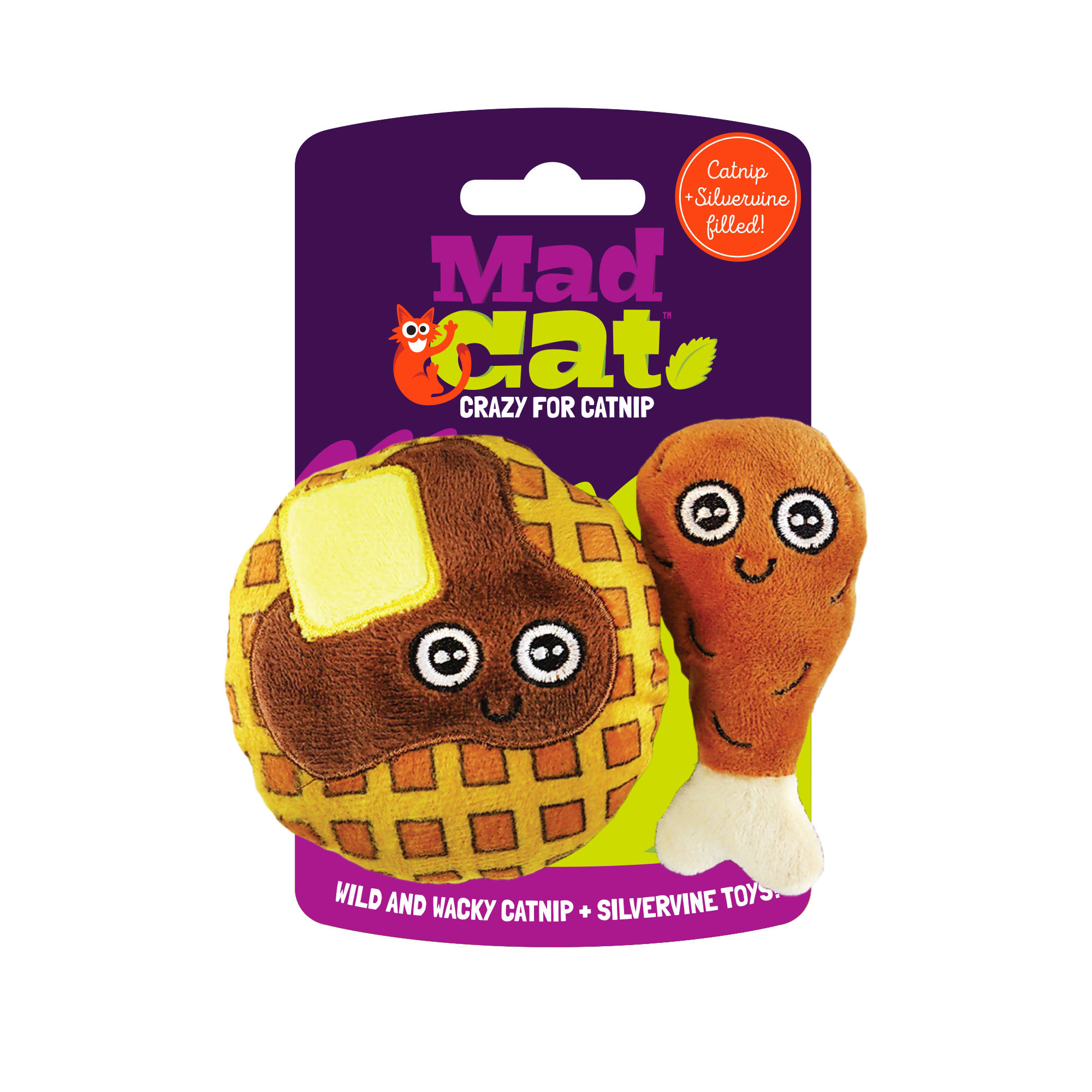 Mad Cat Chicken & Waffles Cat Toy, Pack of 2 Petco