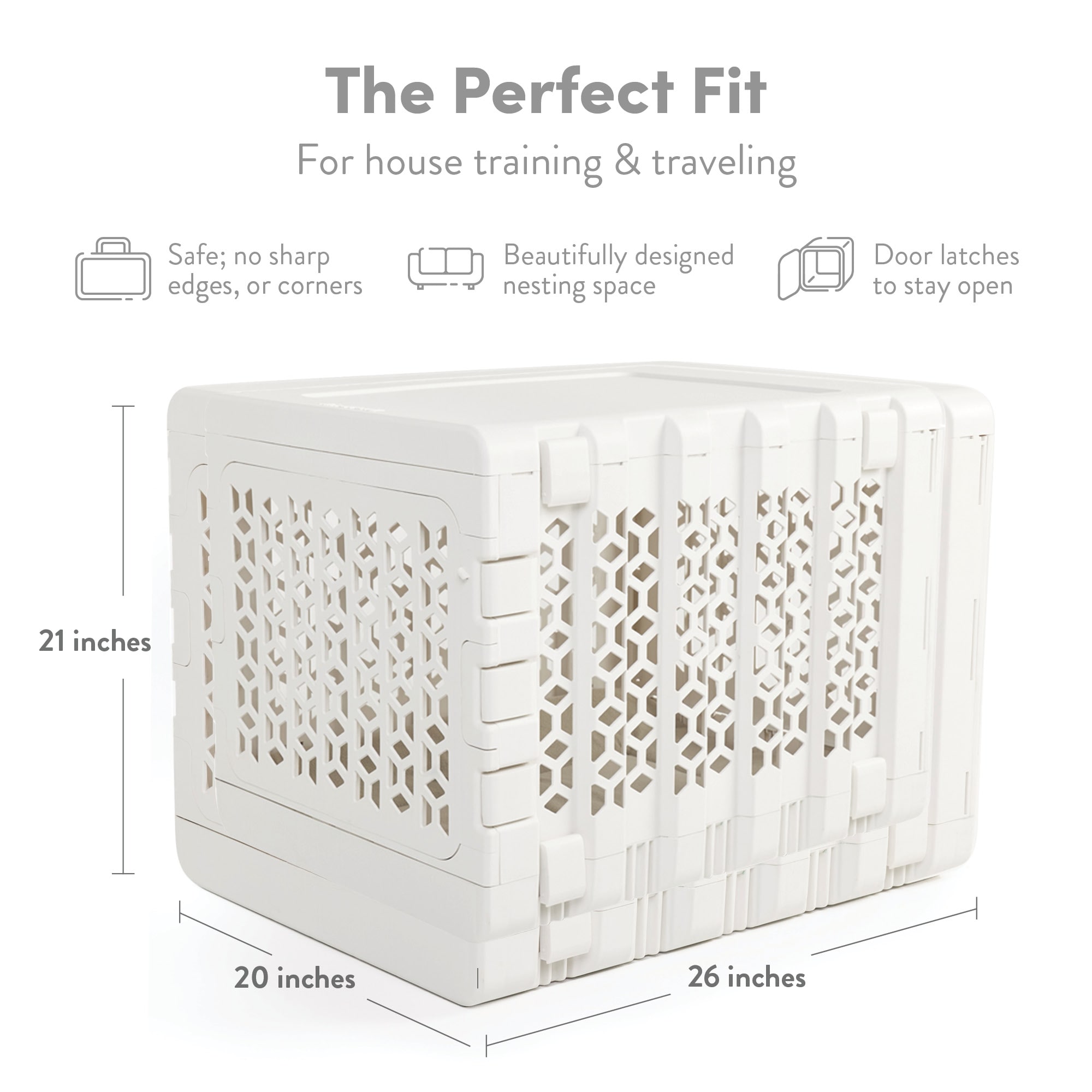 KINDTAIL'S PAWD®, Modern Collapsible Plastic Dog & Pet Crate