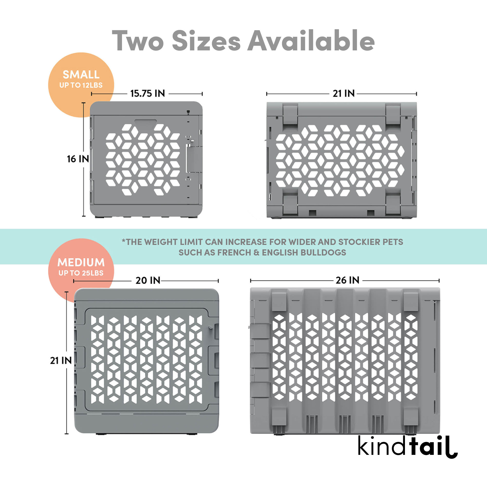 KindTail PAWD Crate, Grey - Feed Pet Purveyor