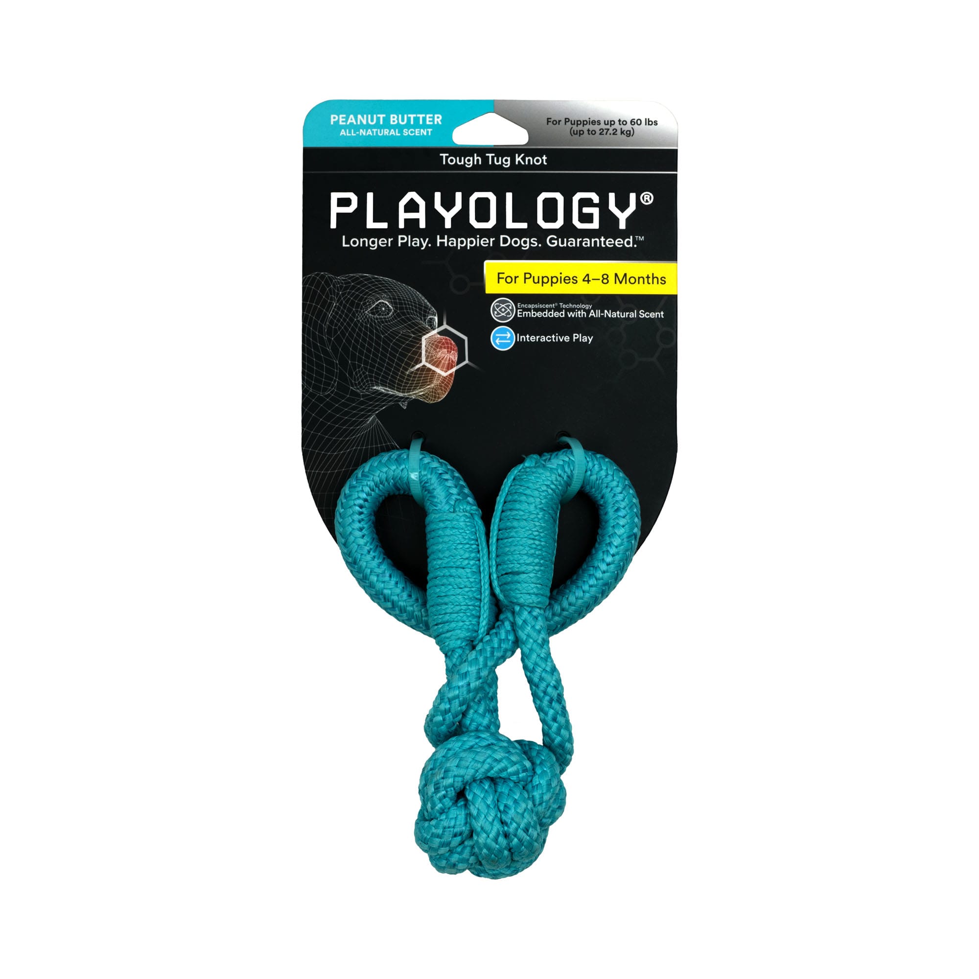 Playology Dri-Tech Peanut Butter Rope Dog Toy, Medium