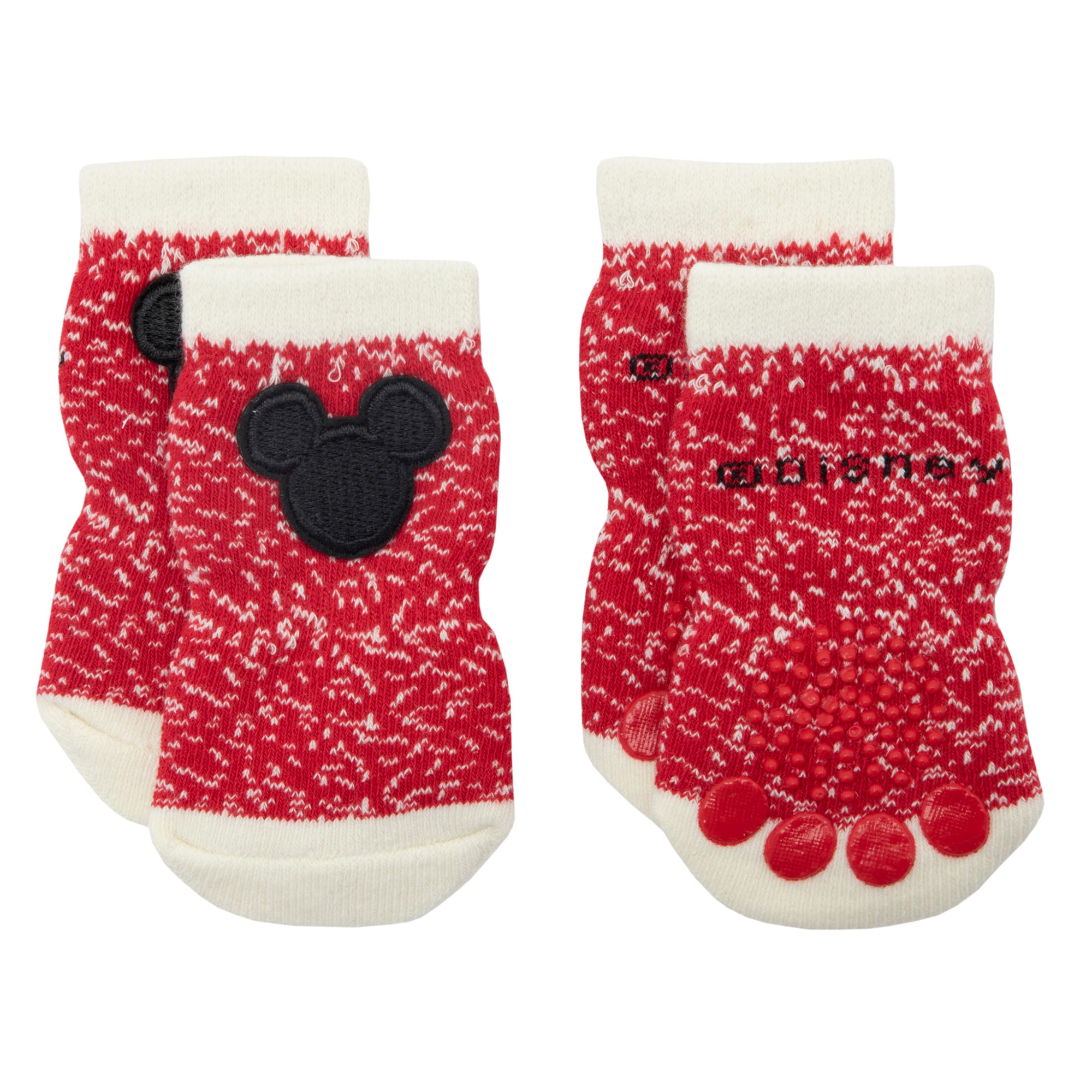 Harry Barker Mickey Dog Socks XS/S Red Cotton & Grip