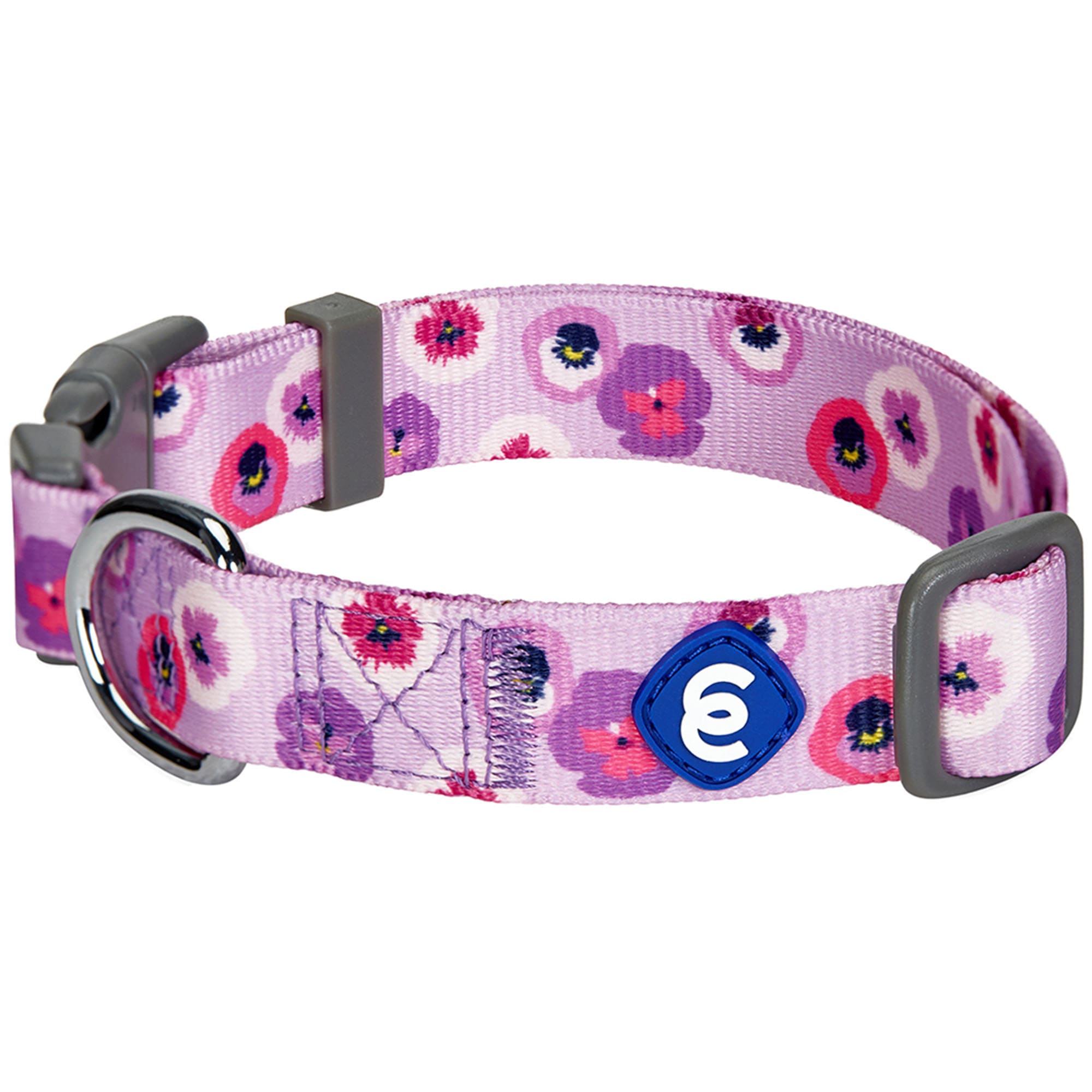 Blueberry Pet Essentials Light Purple Floral Adjustable Dog Collar