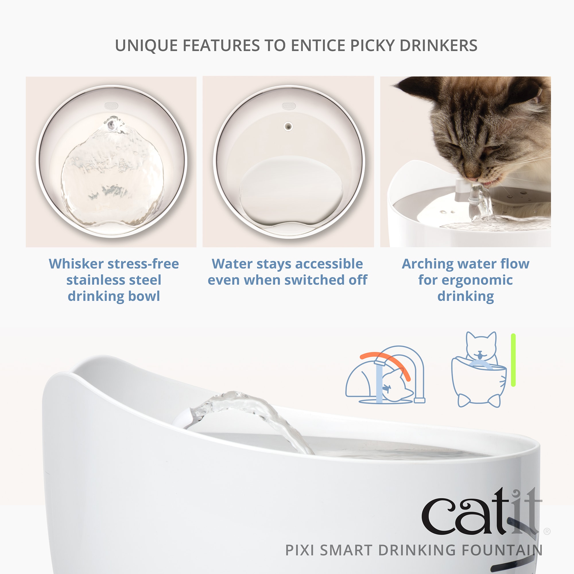 Catit Pixi Smart Fountain  Cat Drinking Fountain - The Pet Beastro