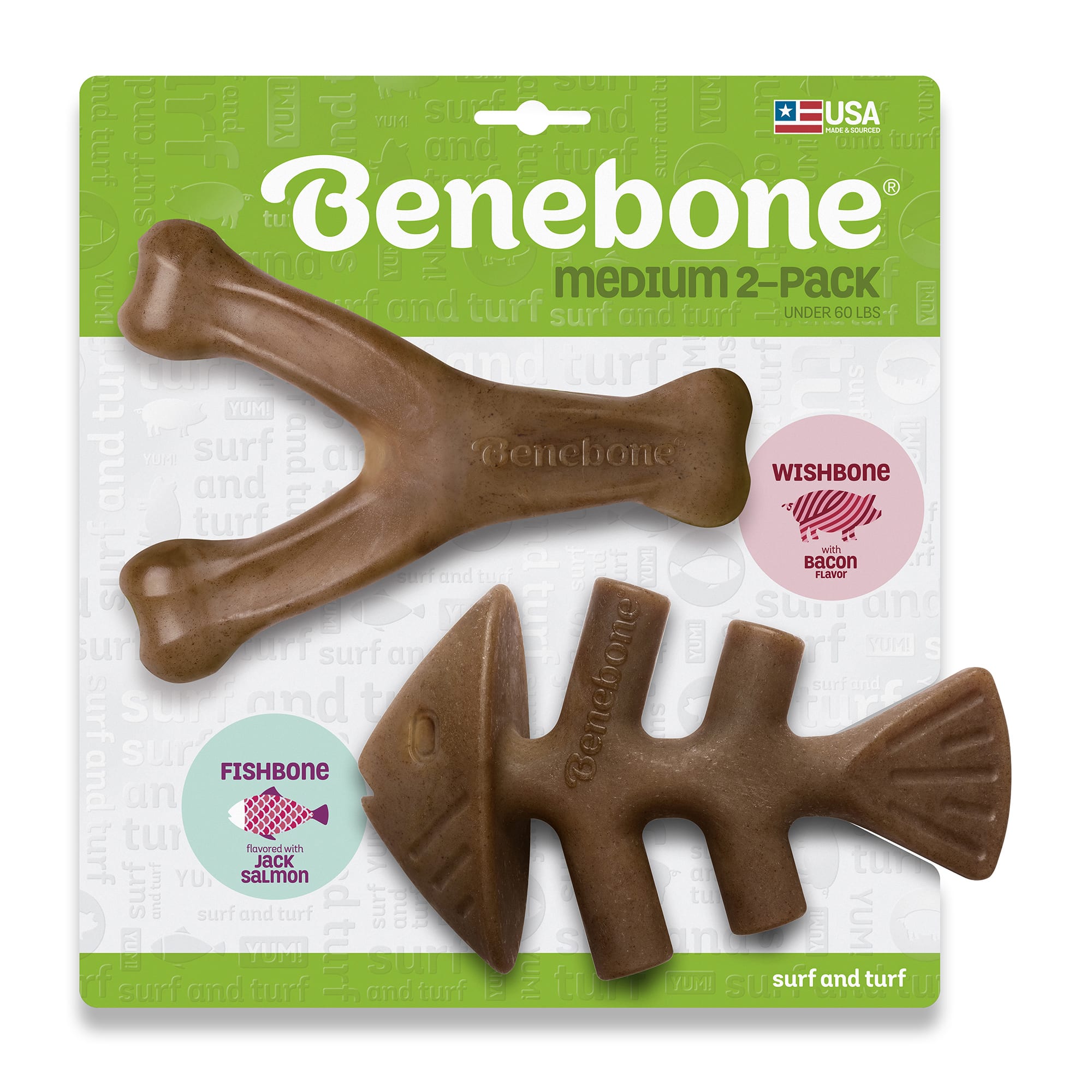 Benebone bacon flavored 2025 wishbone chew toy