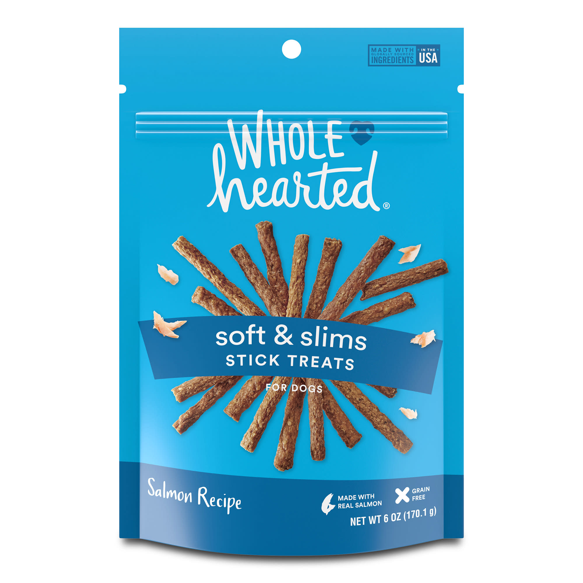 WholeHearted Grain Free Soft and Chewy Salmon Recipe Dog Stick Treats 6 oz. Petco