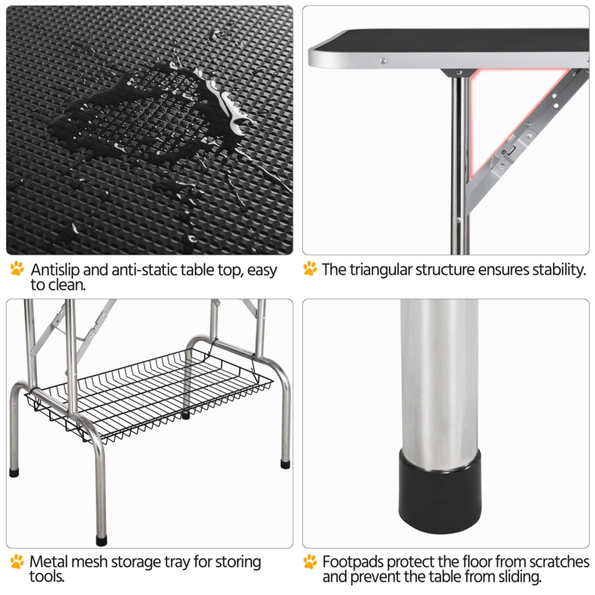 Topeakmart Black 45 Foldable Pet Grooming Table with Adjustable Arm 46.5 L X 24 W X 69.7 H