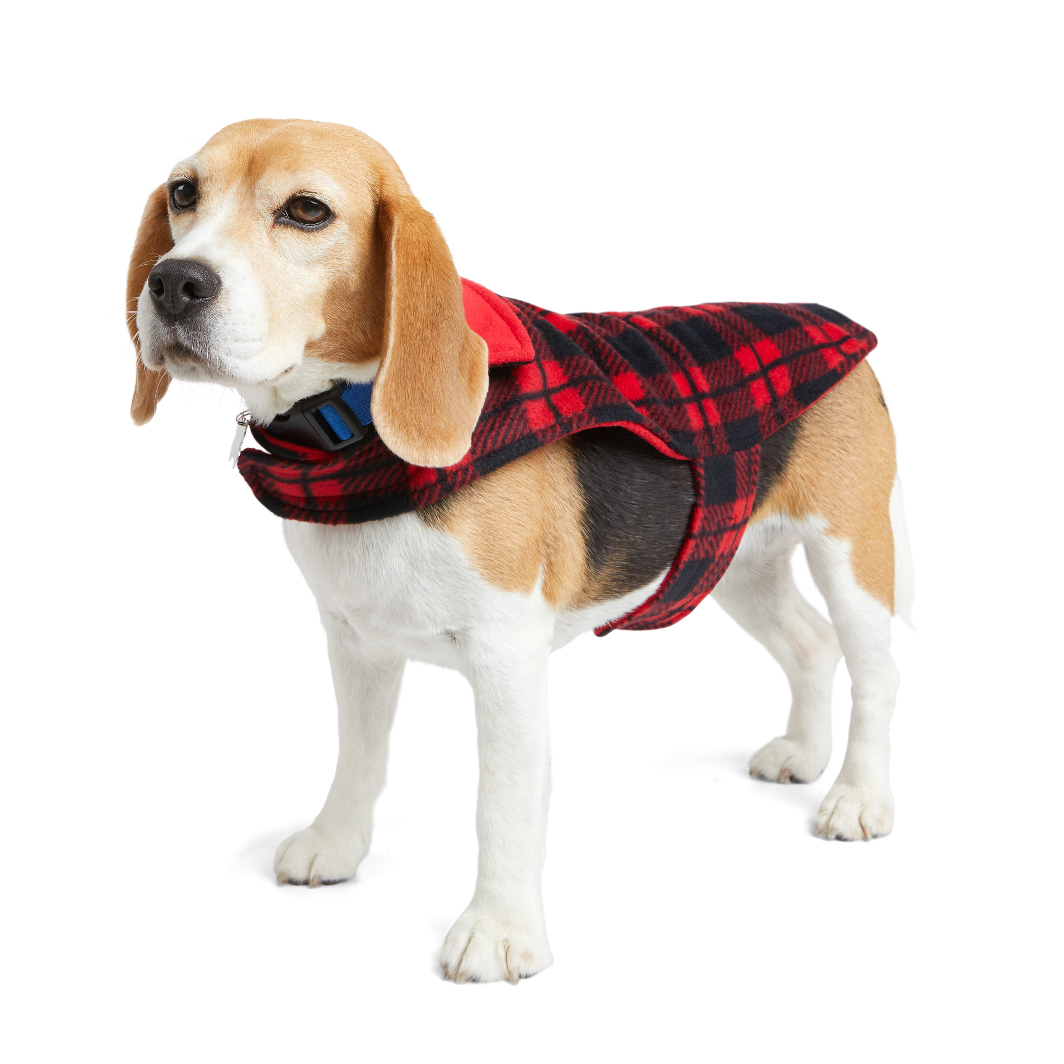 Youly Red Check Cozy Dog Coat, X-Small/Small | Petco
