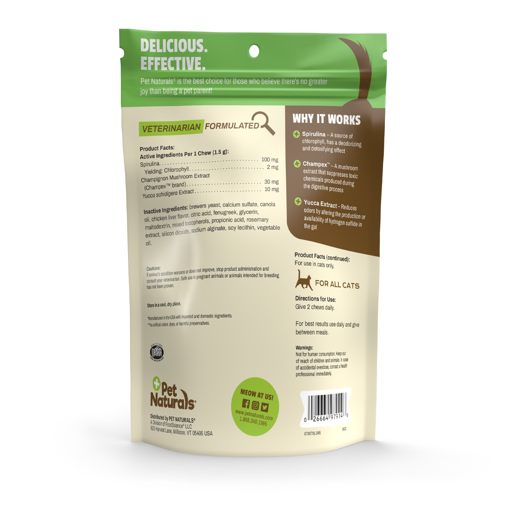 Pet Naturals Clean Scat Digestive Support Breath Freshner and Litter Box Odor Control Chewys for Cats Count of 45 Petco