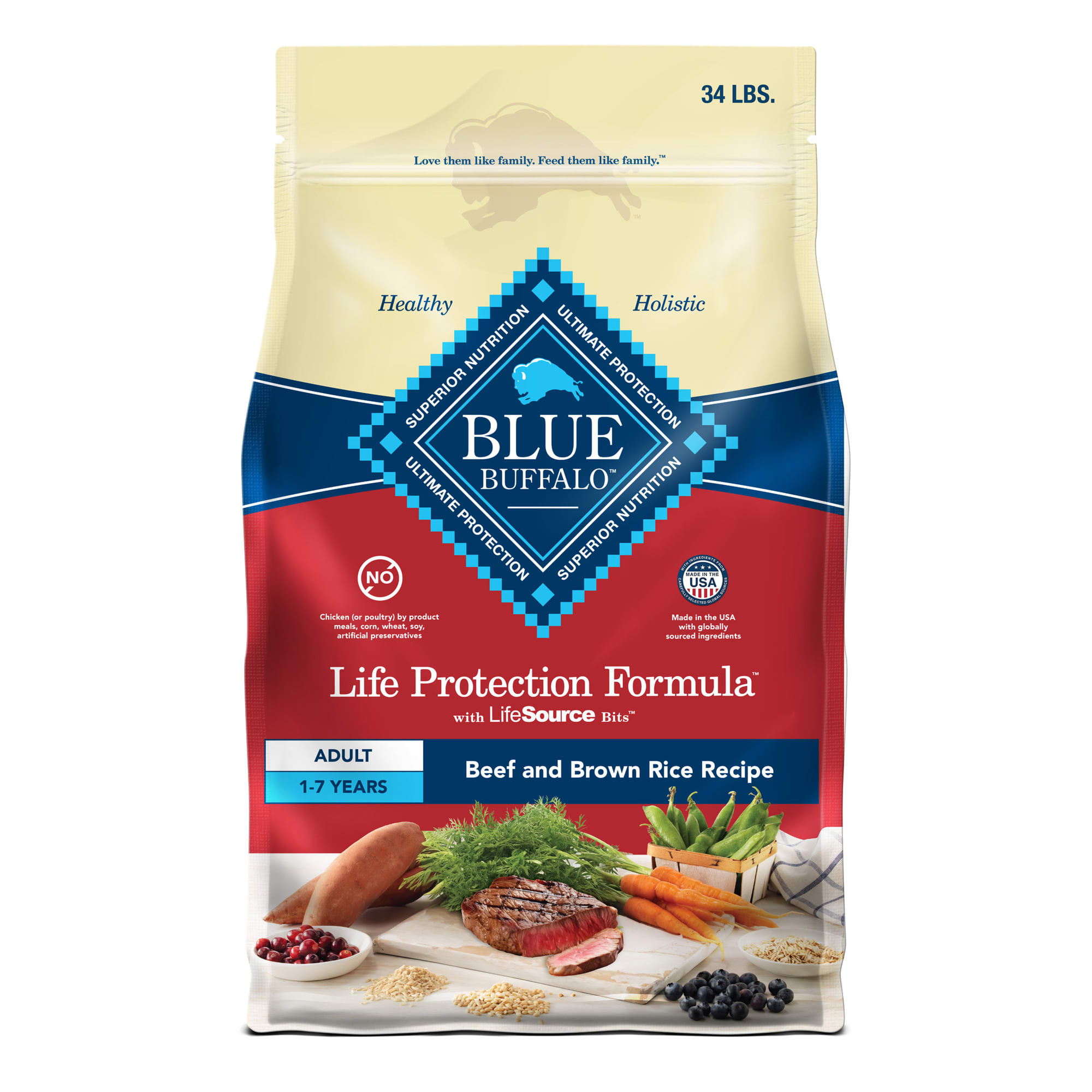 Blue Buffalo Life Protection Formula Natural Adult Beef and Brown