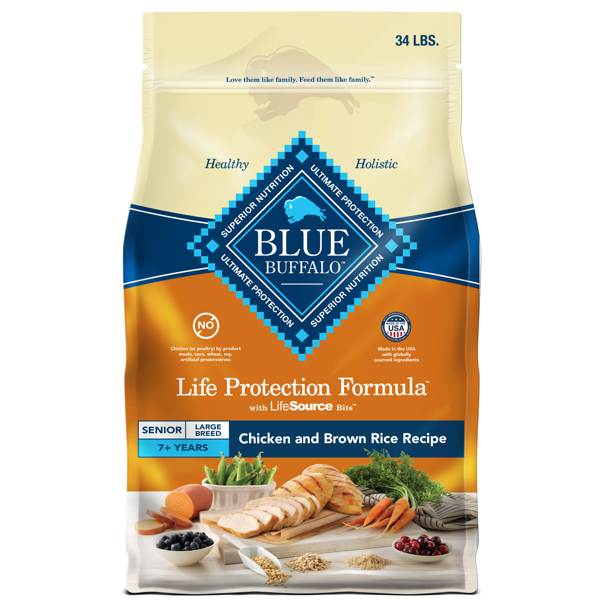 Blue buffalo life protection formula shop natural senior dry dog food