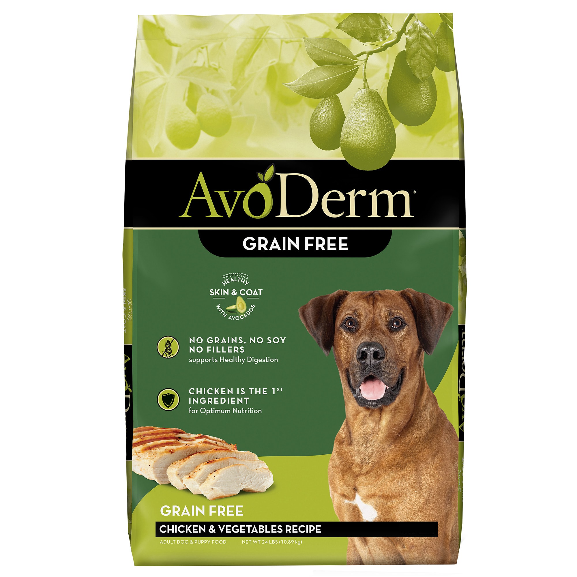 AvoDerm Grain Free Chicken and Vegetables Dry Dog Food 24 lbs