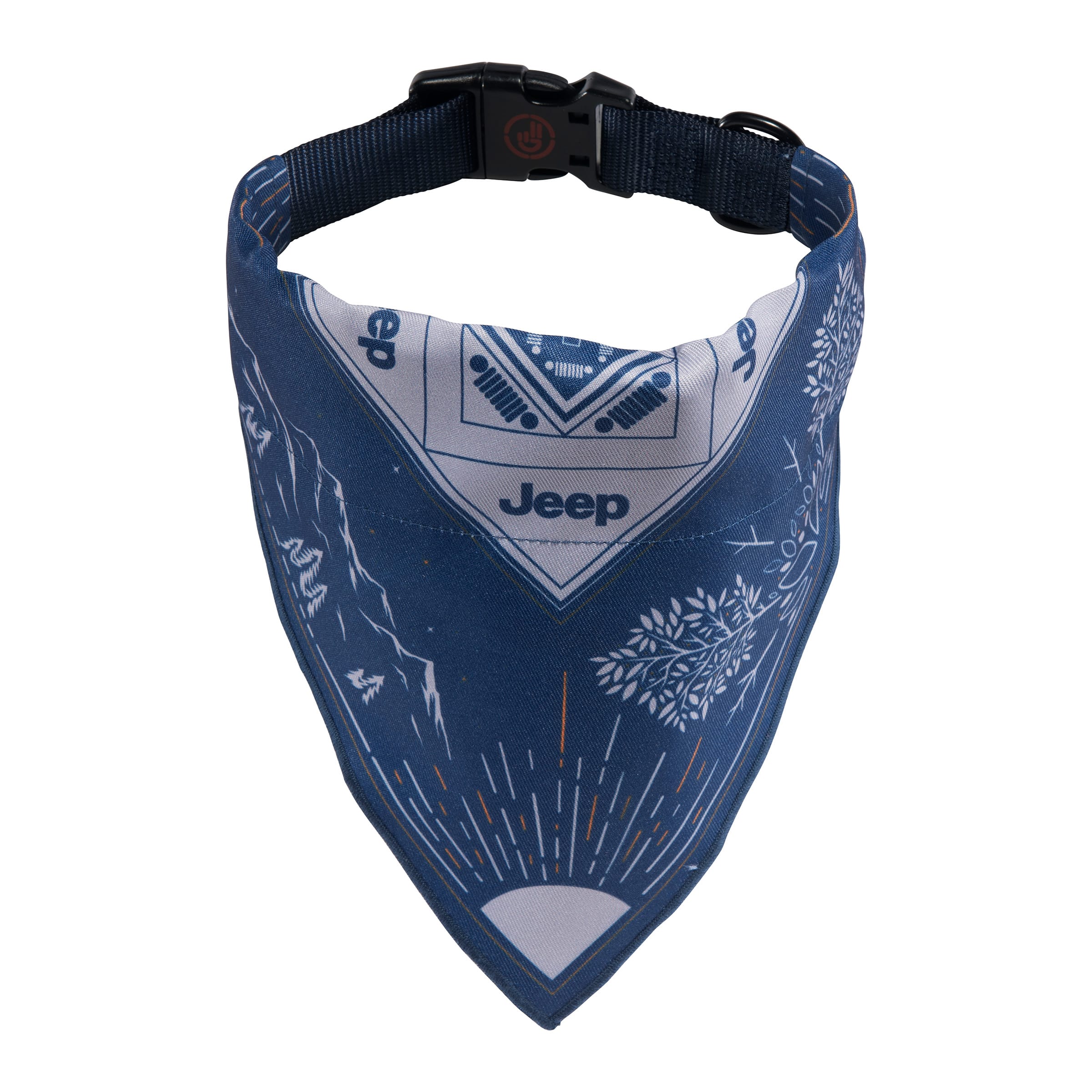 Jeep Large Dog Collar Blue Bandana Adjustable Strong