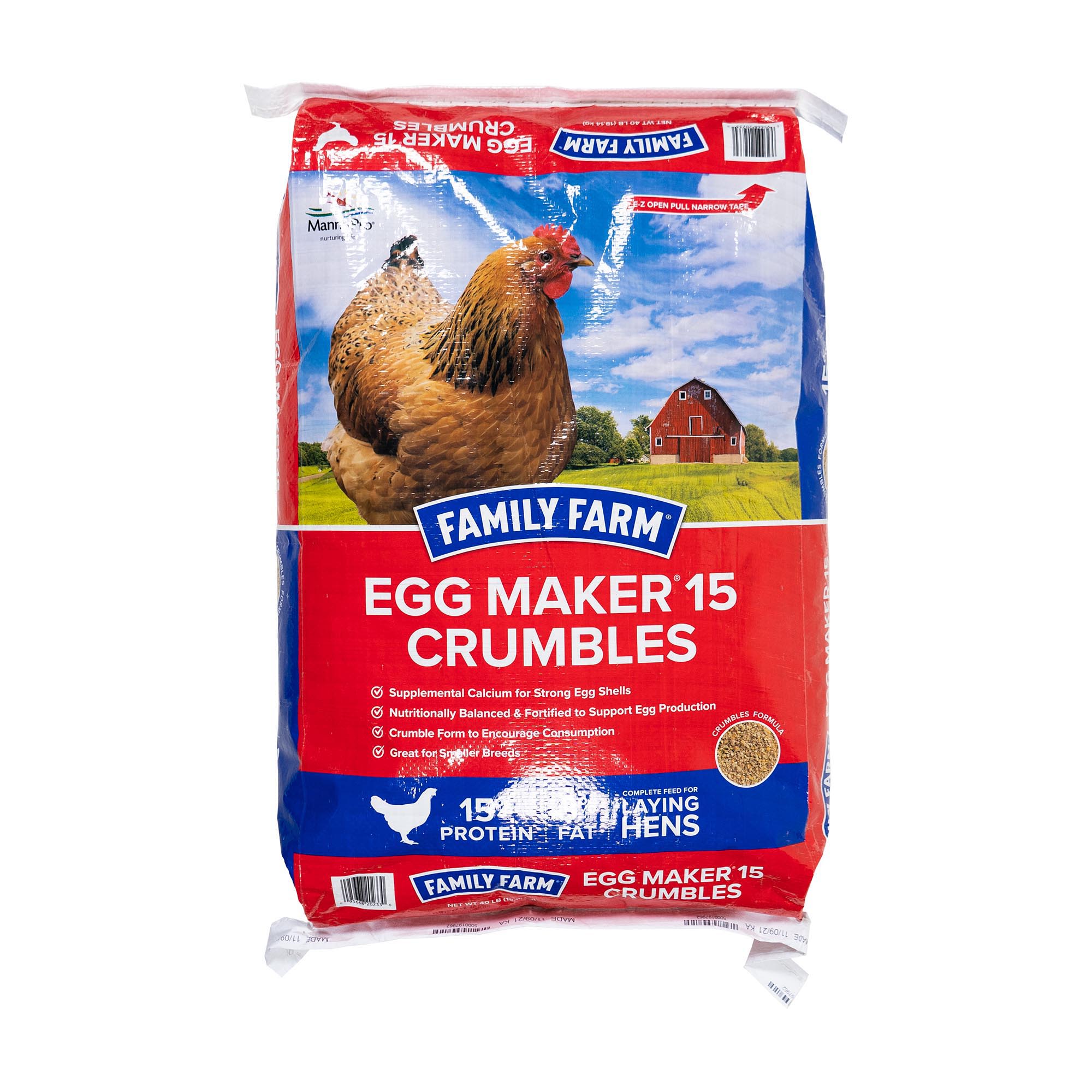 Family-Farm & Home Egg Maker 15 Crumble Feed for Laying Hens, 40 lbs.