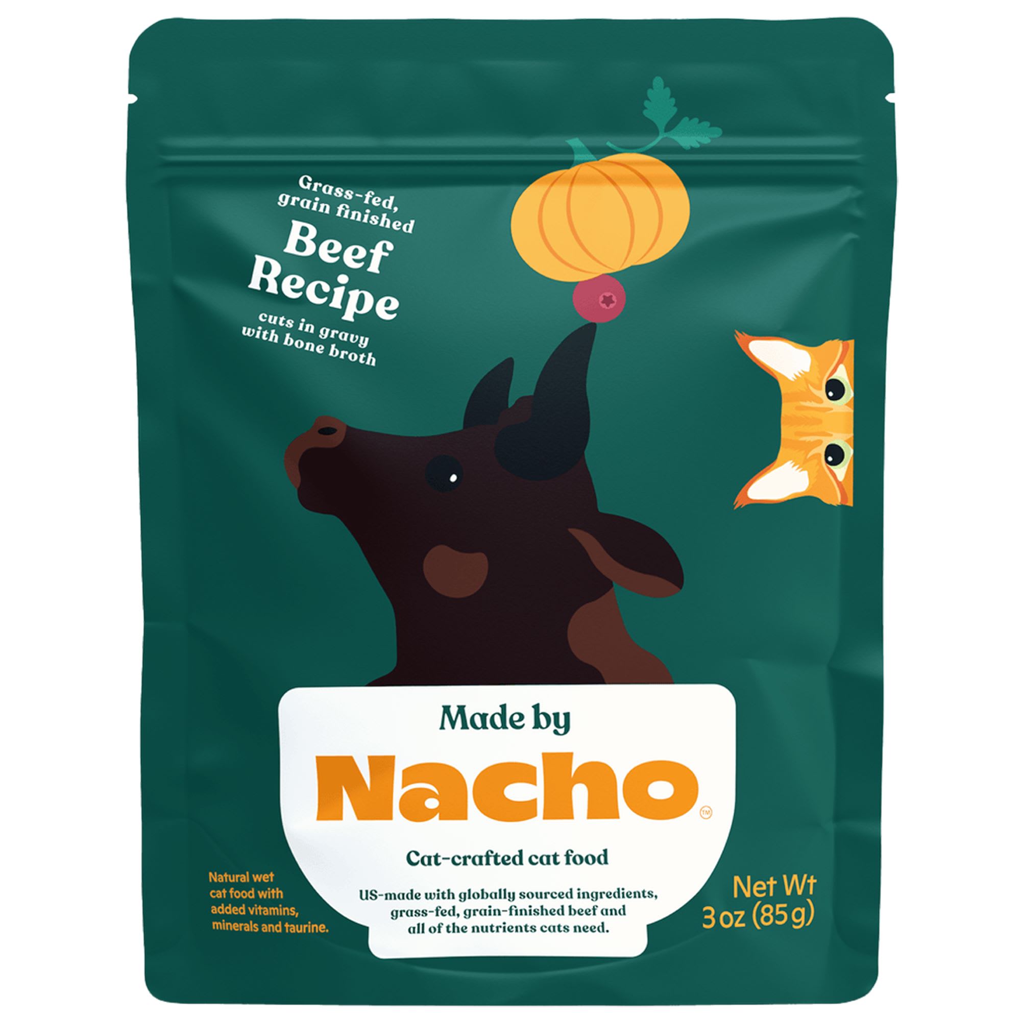 Made by Nacho Beef & Bone Broth Gravy Cuts Cat Food 3 oz