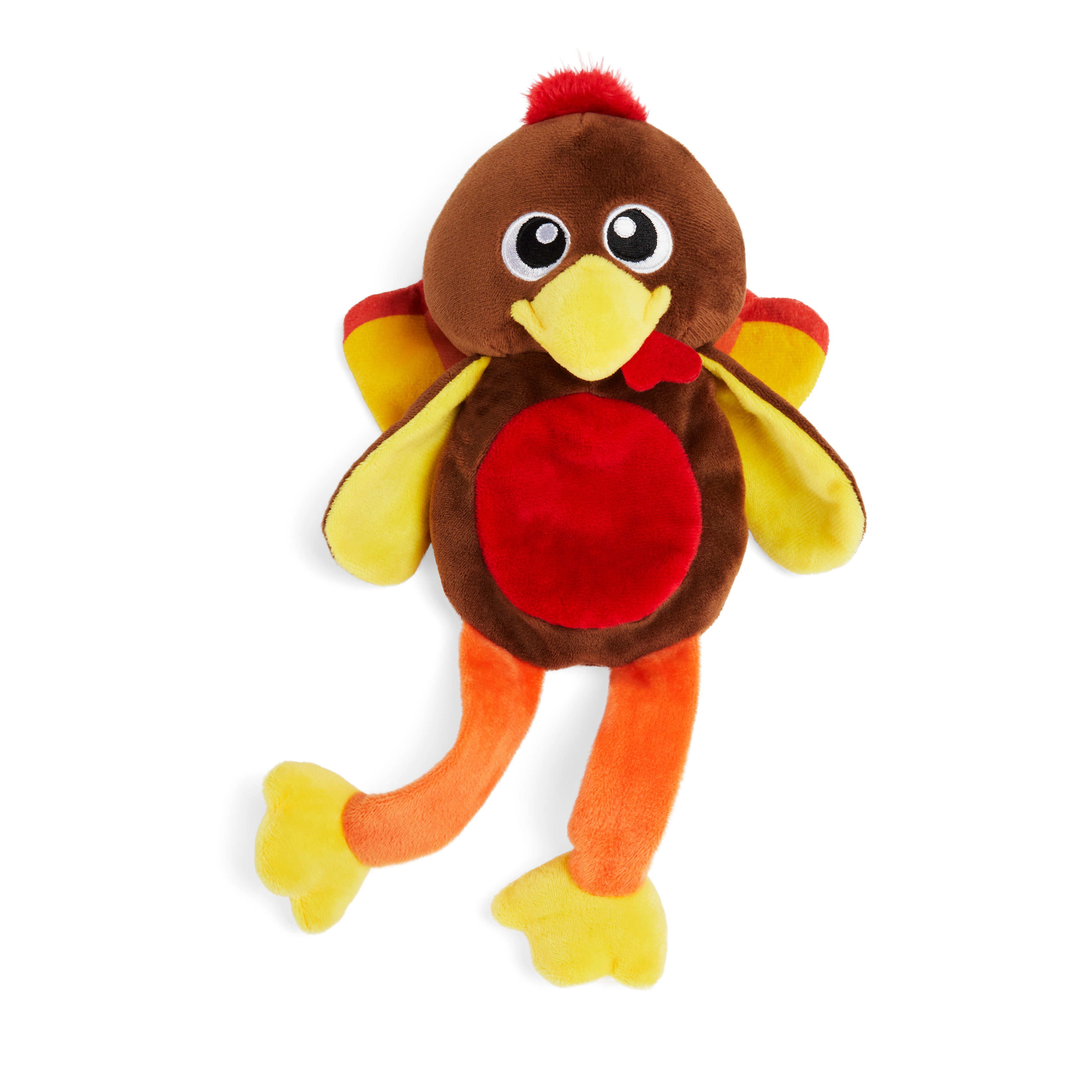 YOULY Large Plush Turkey Flattie Dog Toy Washable