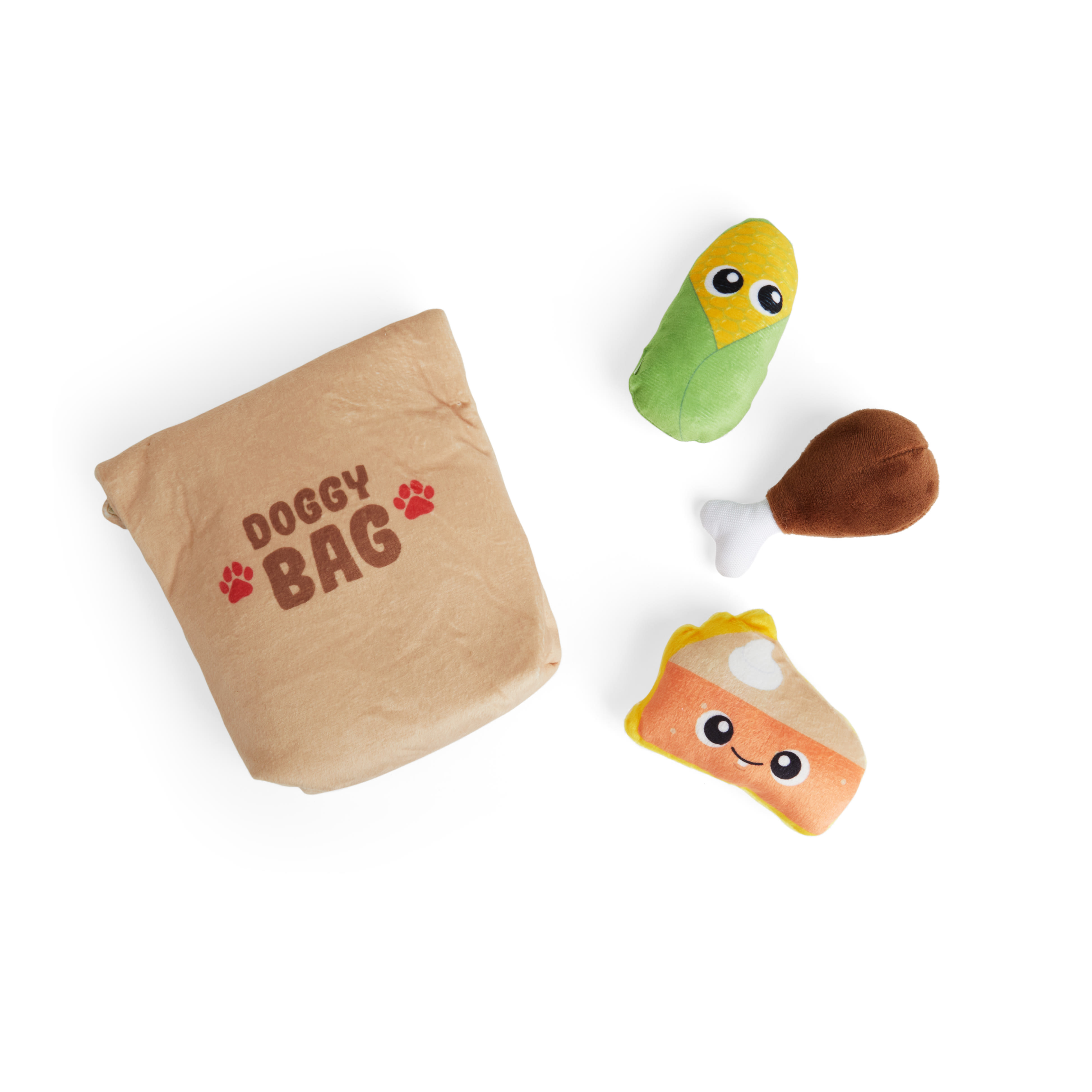YOULY Plush Thanksgiving Bag Dog Toy, Medium, Pack of 3 Petco