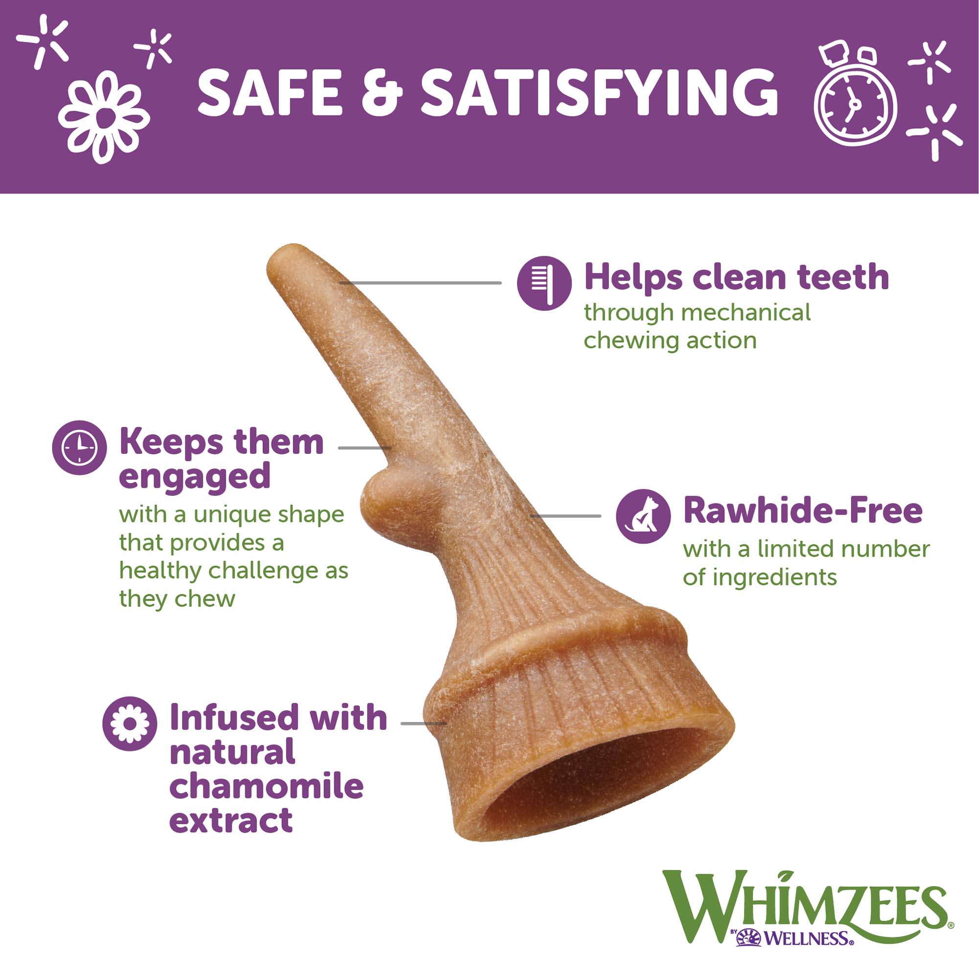 Whimzees by Wellness Occupy Antler Natural Grain Free Small Dental Chews  for Dogs, 12.7 oz., Count of 24