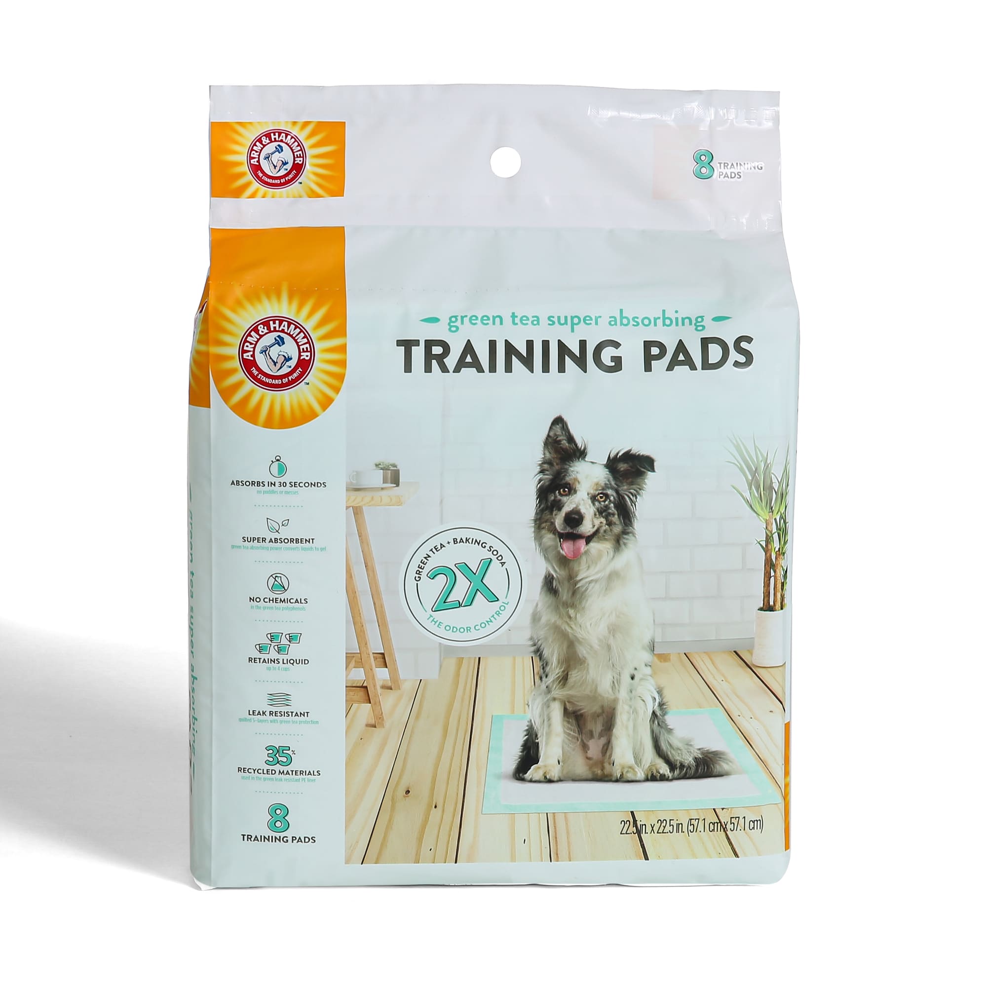 Arm & Hammer Green Tea Pet Training Pads for Dogs, Count of 8 Petco