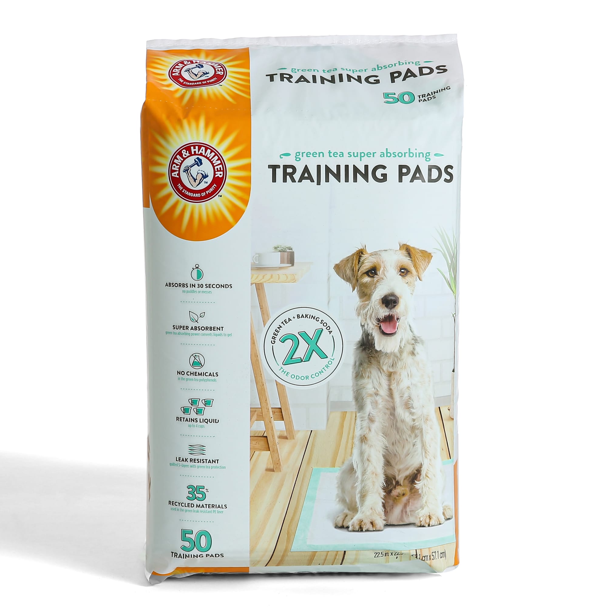 Arm & Hammer Green Tea Pet Training Pads for Dogs, Count of 50 Petco