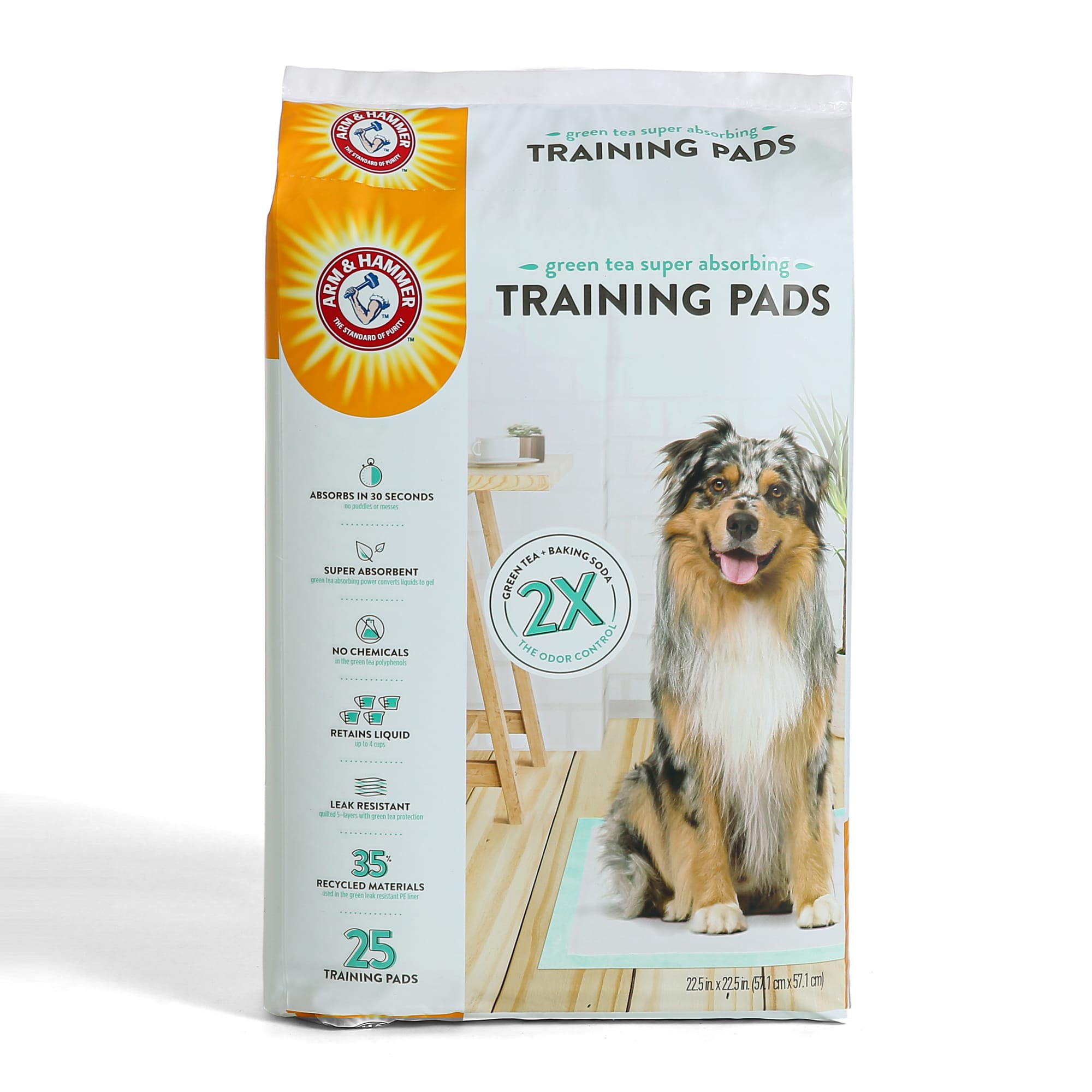 Arm & Hammer Green Tea Pet Training Pads for Dogs, Count of 25 Petco