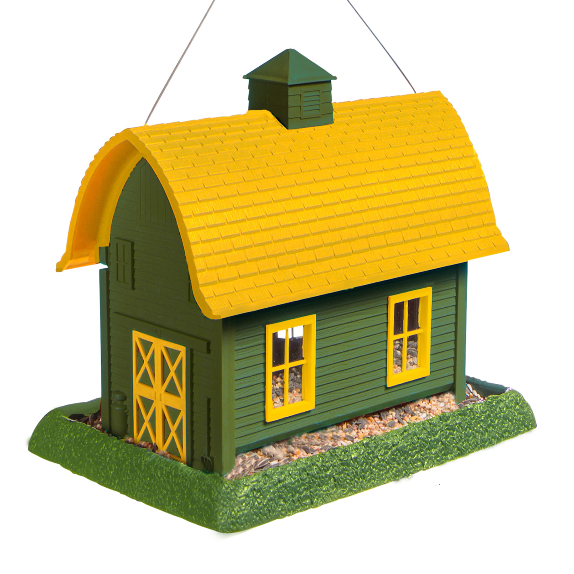 North States Large Green Barn Birdfeeder, 14.5