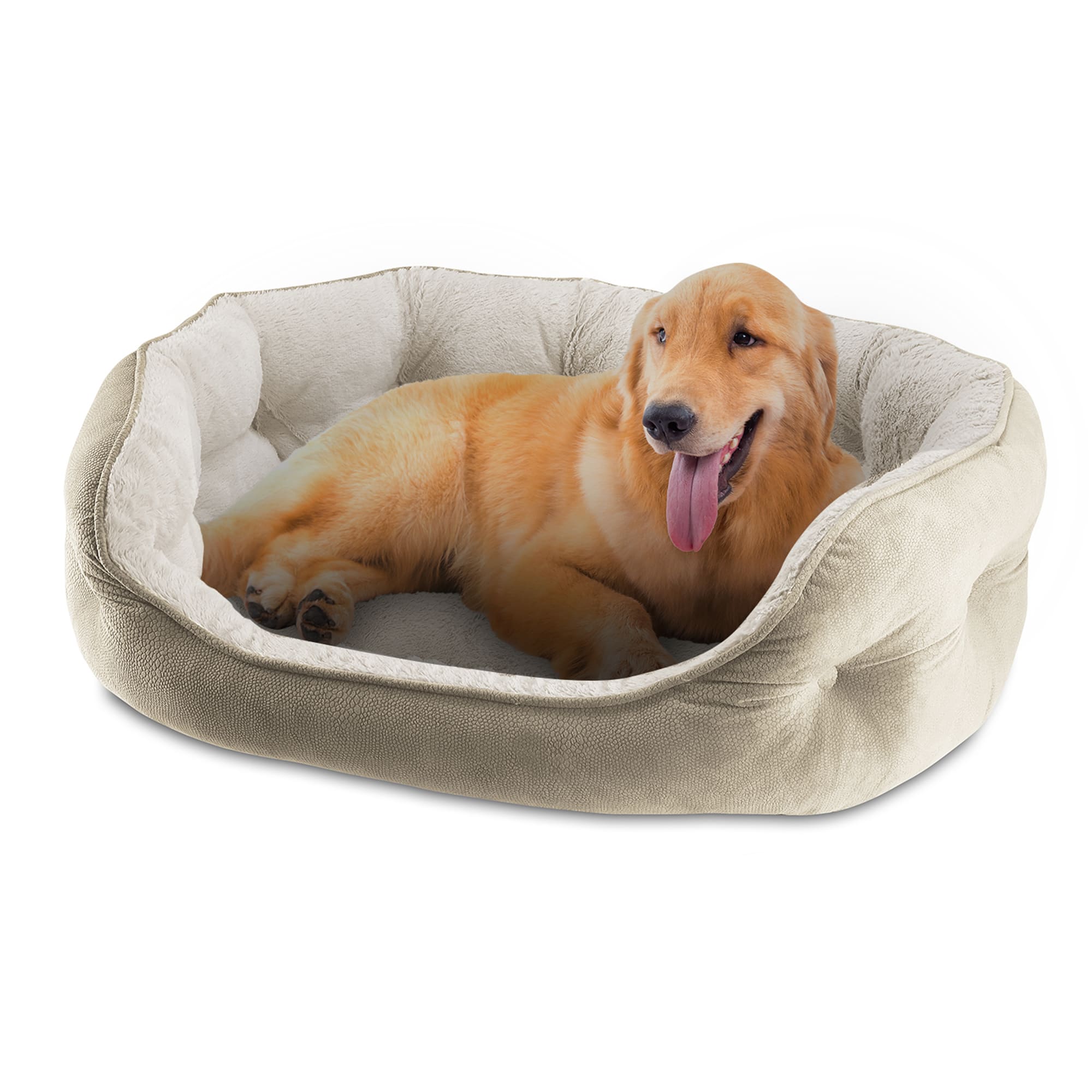 Canine Creations Sand Oval Cuddler Dog Bed, 33