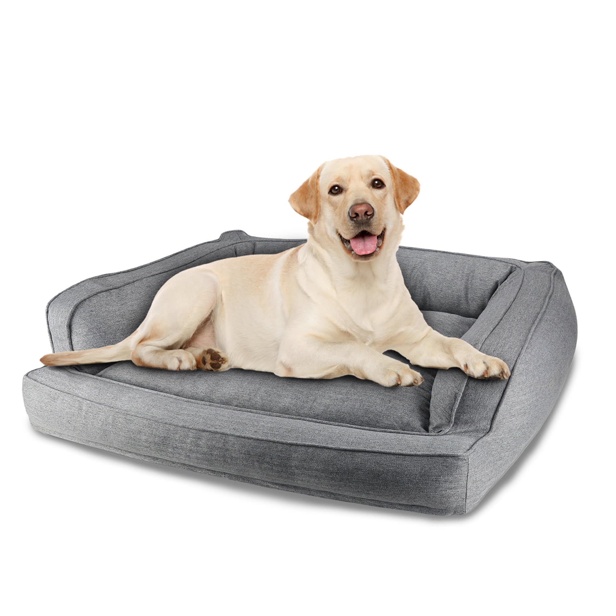 Canine Creations Drizzle Gray Sofa Dog Bed, 50" L X 39" W X 13" H Petco